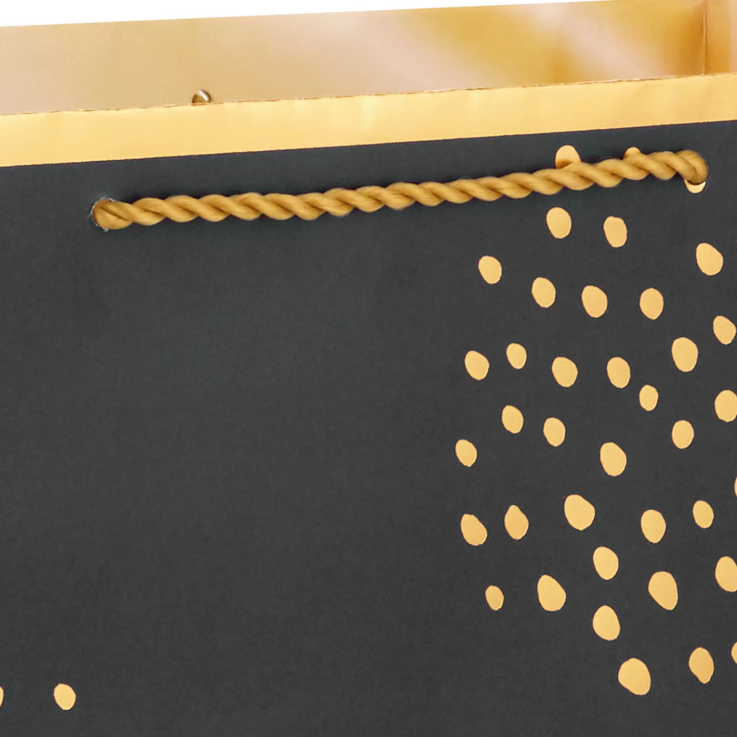 Cheap 10.4" Gold Dots On Black Large Horizontal Gift Bag Wedding
