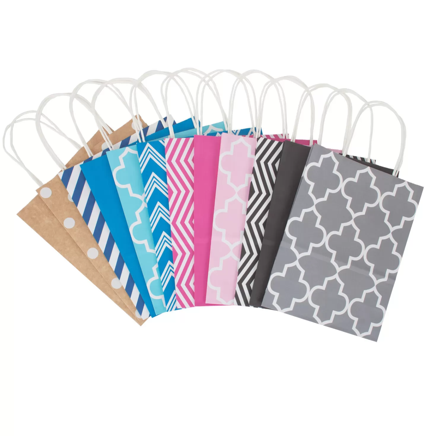 Birthday>Hallmark 10.7" 12-Pack Assorted Kraft Paper Gift Bags