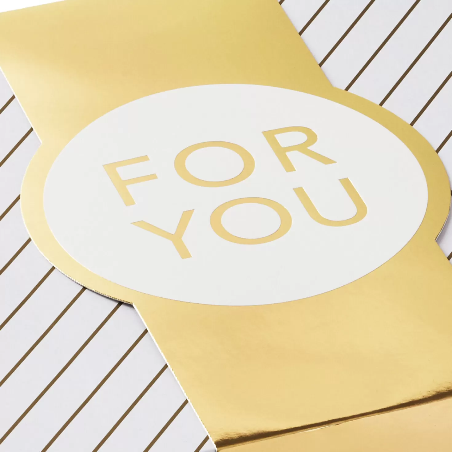Sale 10" Gold And White Striped 2-Pack Gift Boxes With Bands Wedding