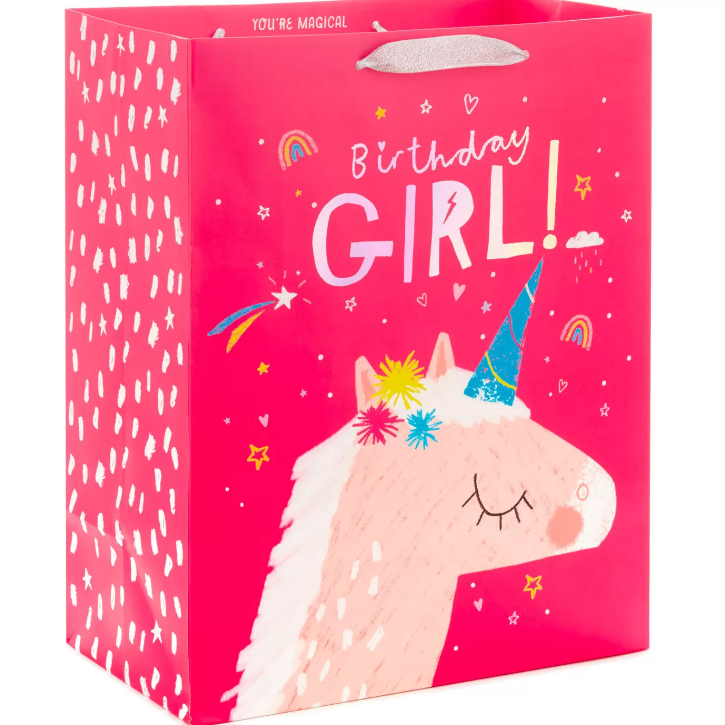 Birthday>Hallmark 13" Birthday Girl Unicorn On Pink Large Gift Bag
