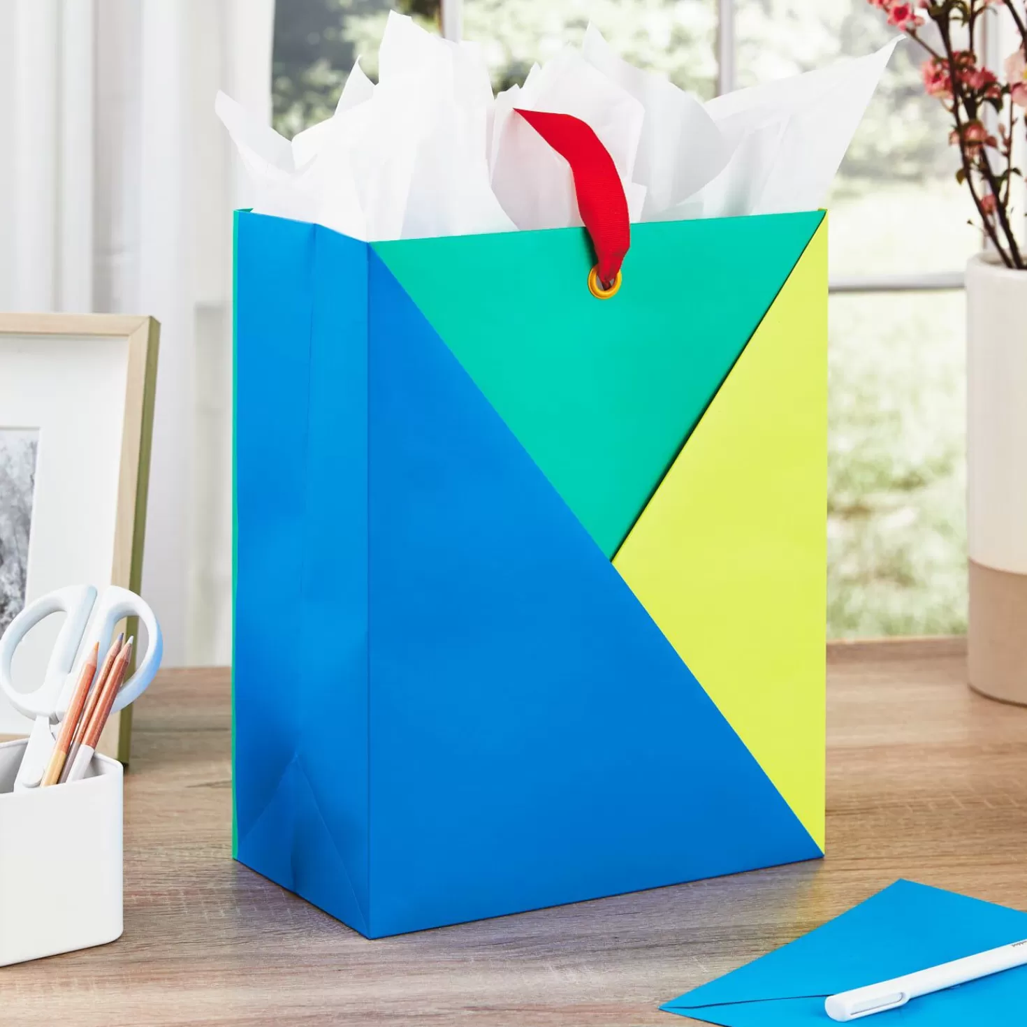 Store 13" Cool Color Block Gift Bag Encouragement