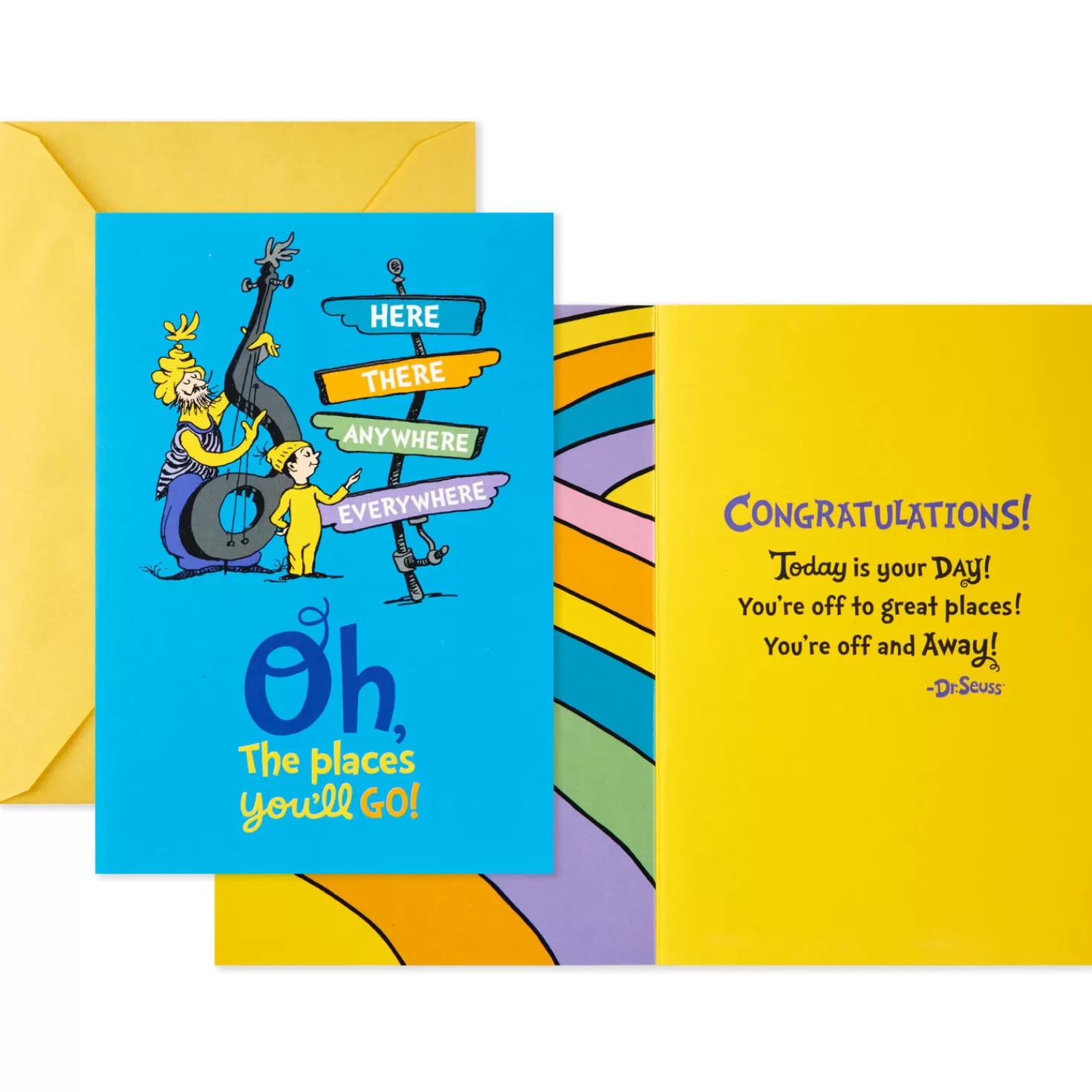 Cheap 13" Dr. Seuss™ Oh! The Places You'Ll Go! Large Graduation Gift Bag And Card Set Graduation