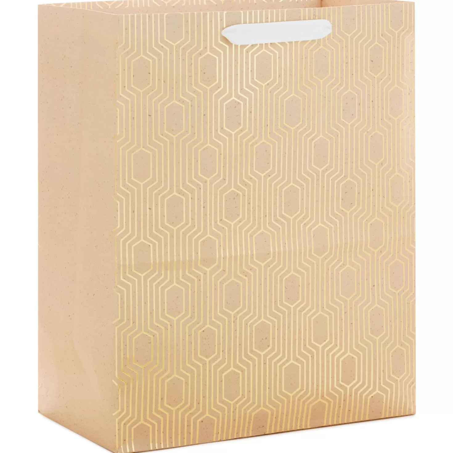 Flash Sale 13" Gold Geometric On Tan Large Gift Bag Wedding