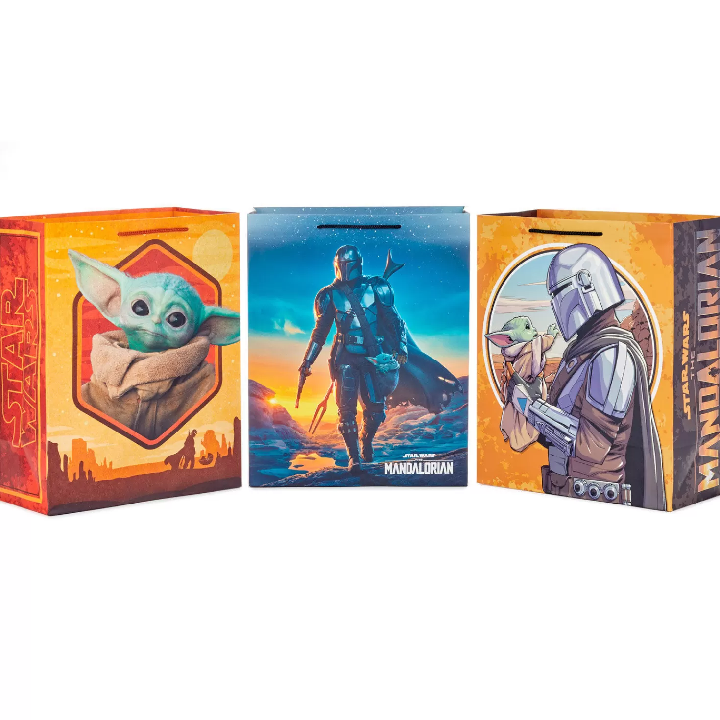 Birthday>Hallmark 13" Star Wars™ The Mandalorian™ And Grogu™ Assorted 3-Pack Large Gift Bags
