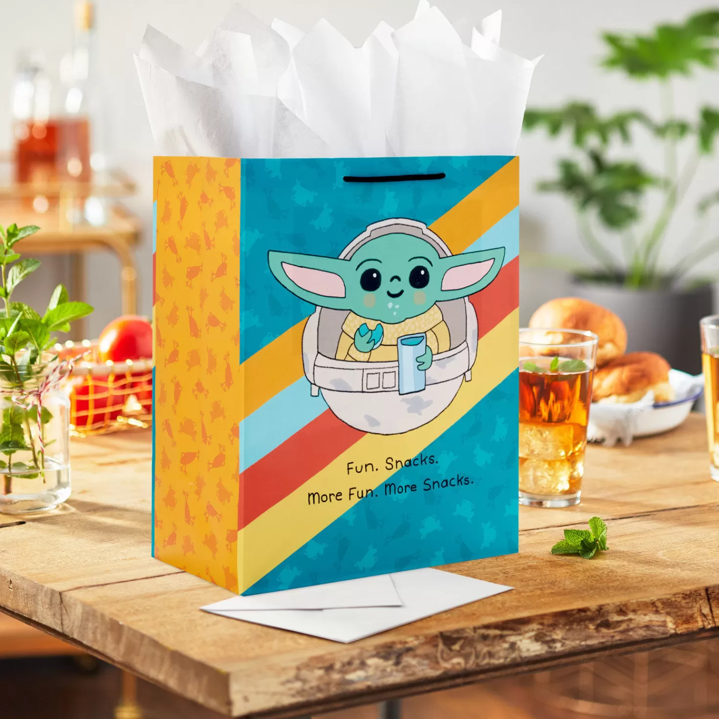 Birthday>Hallmark 13" Star Wars: The Mandalorian™ Grogu™ In Hover Pram Large Gift Bag