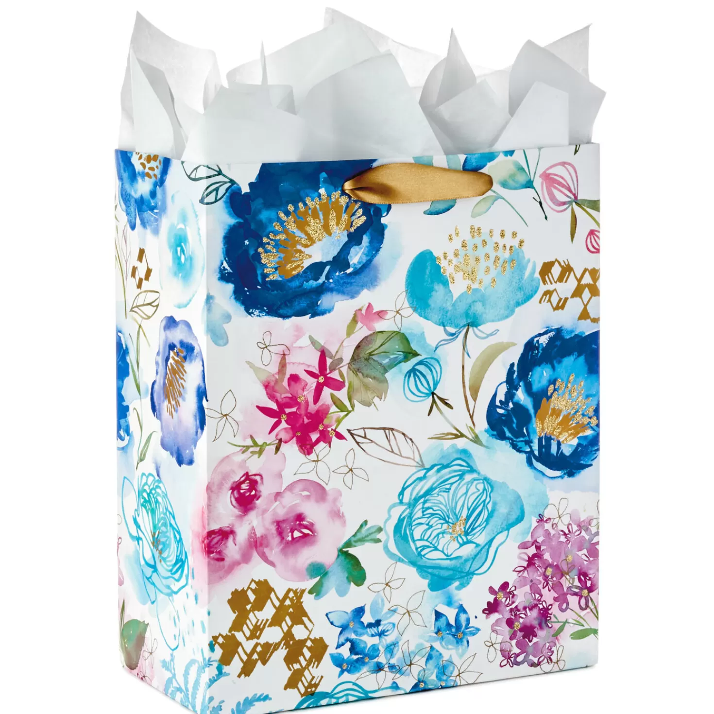Online 13" Watercolor 3-Pack Assorted Gift Bags With Tissue Wedding