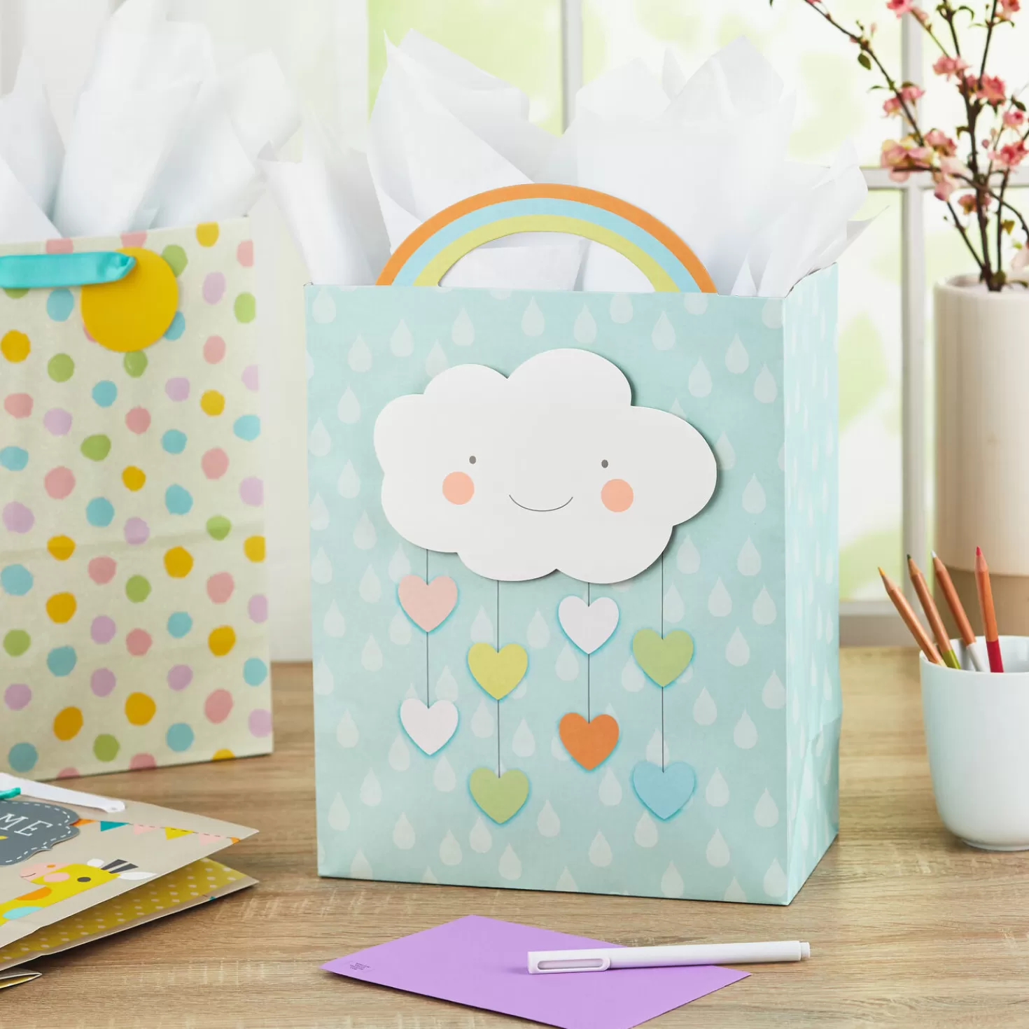 Baby>Hallmark 13" Welcome Baby 3-Pack Assorted Gift Bags With Tissue