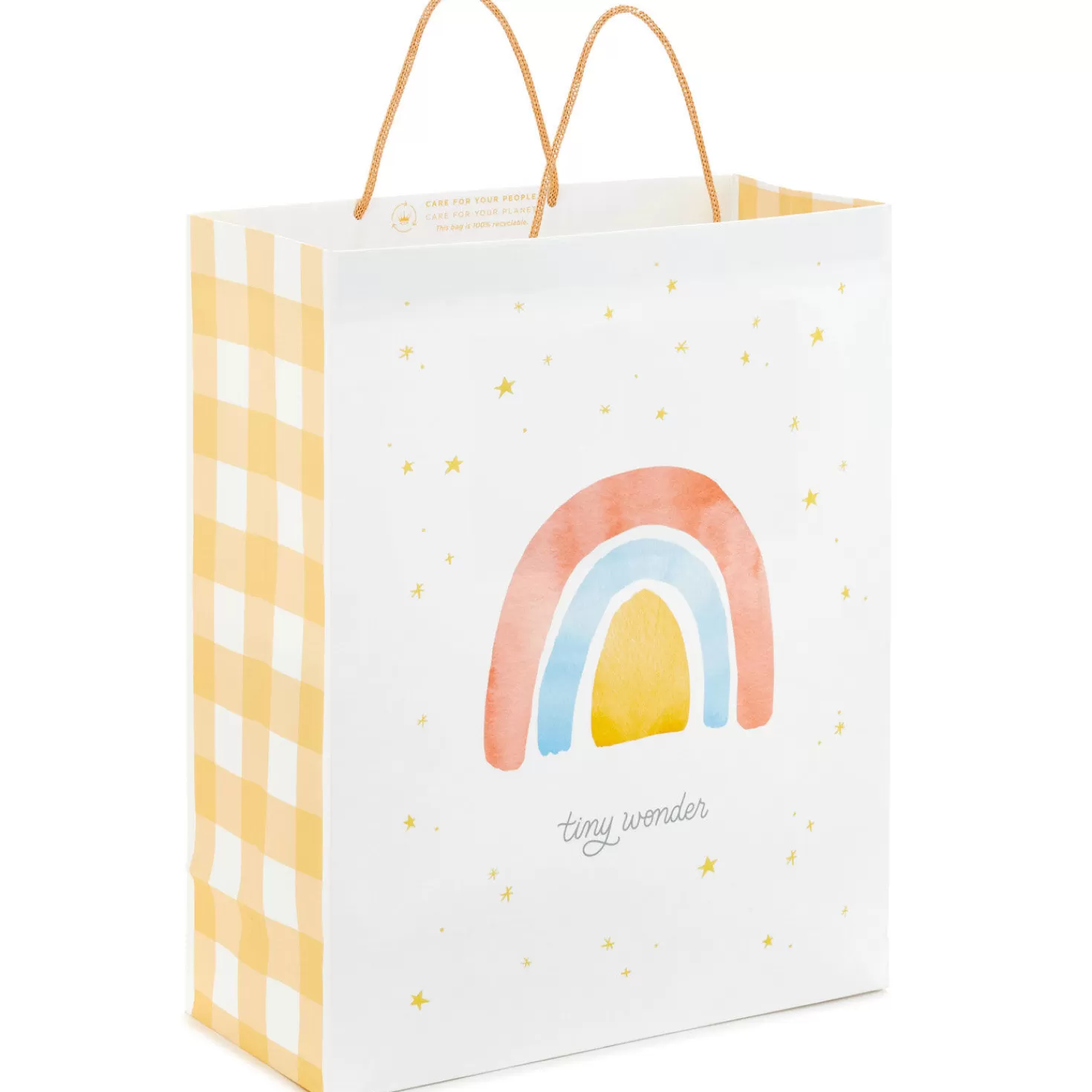 Baby>Hallmark 15.5" Watercolor Rainbow And Stars New Baby Extra-Large Gift Bag