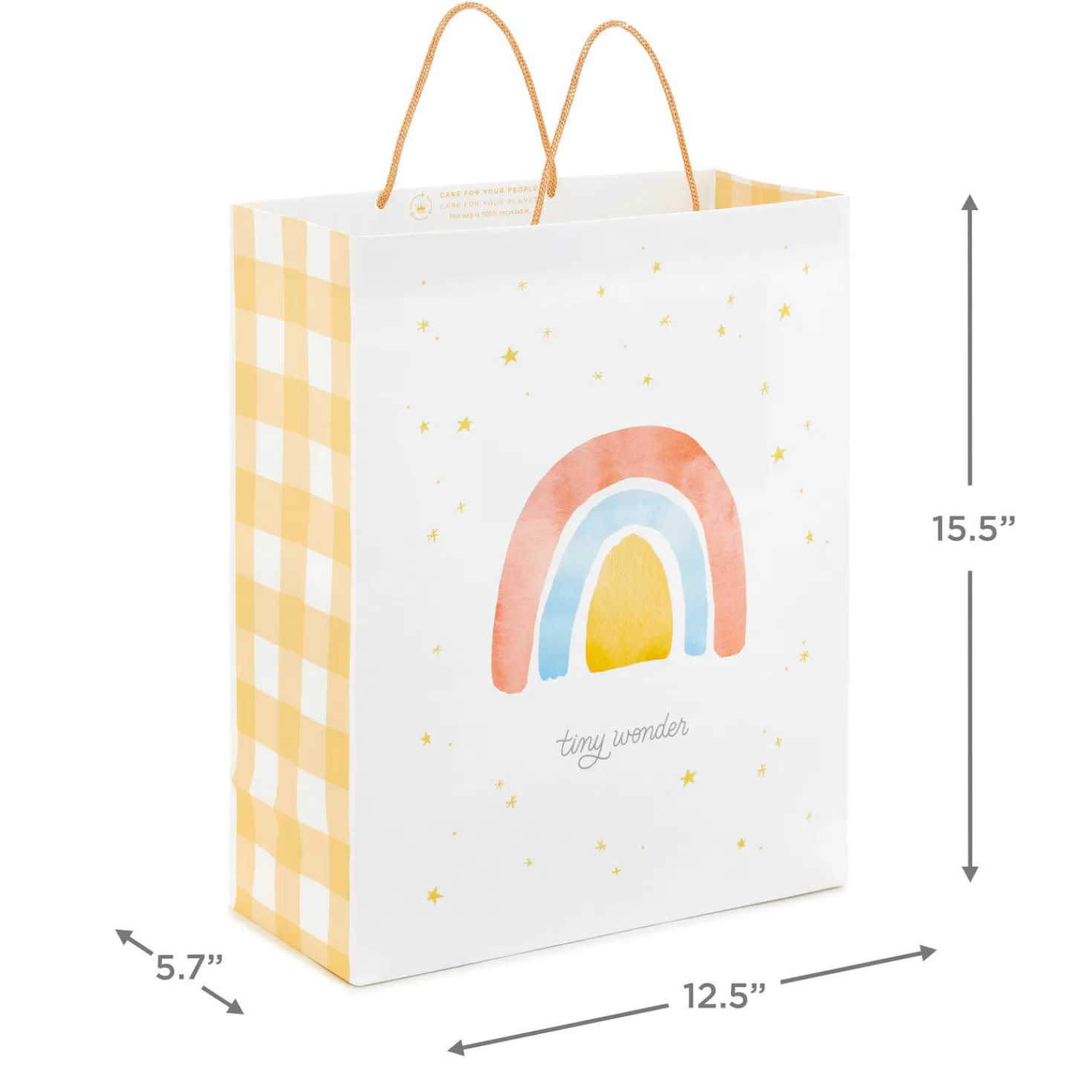 Baby>Hallmark 15.5" Watercolor Rainbow And Stars New Baby Extra-Large Gift Bag
