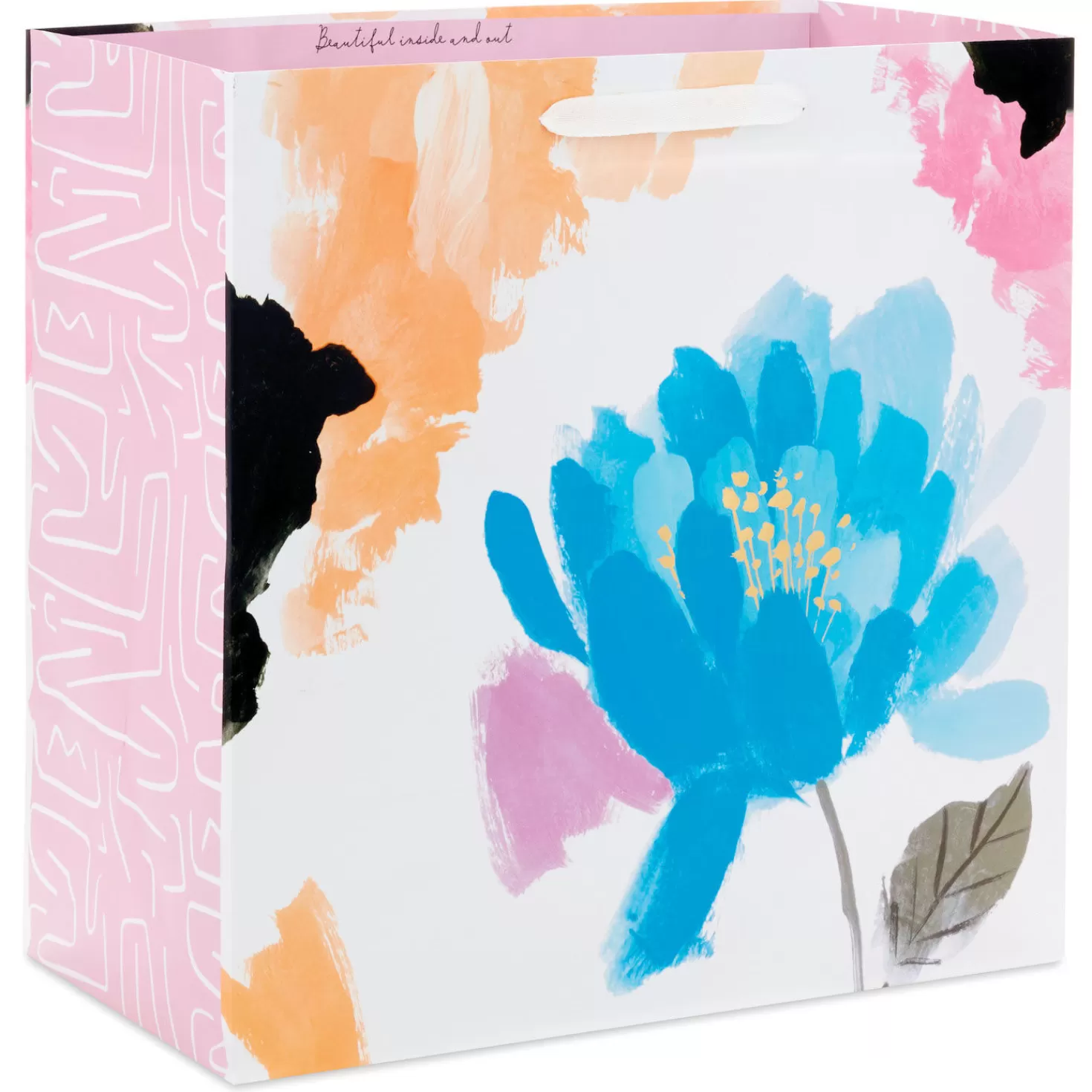 Birthday>Hallmark 15" Flowers On White Extra-Deep Gift Bag