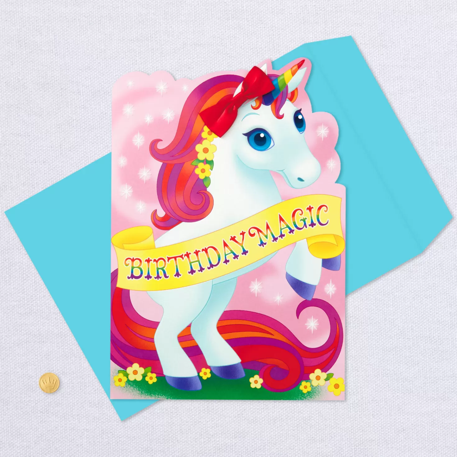 Birthday>Hallmark 16" Birthday Magic Unicorn Jumbo Birthday Card