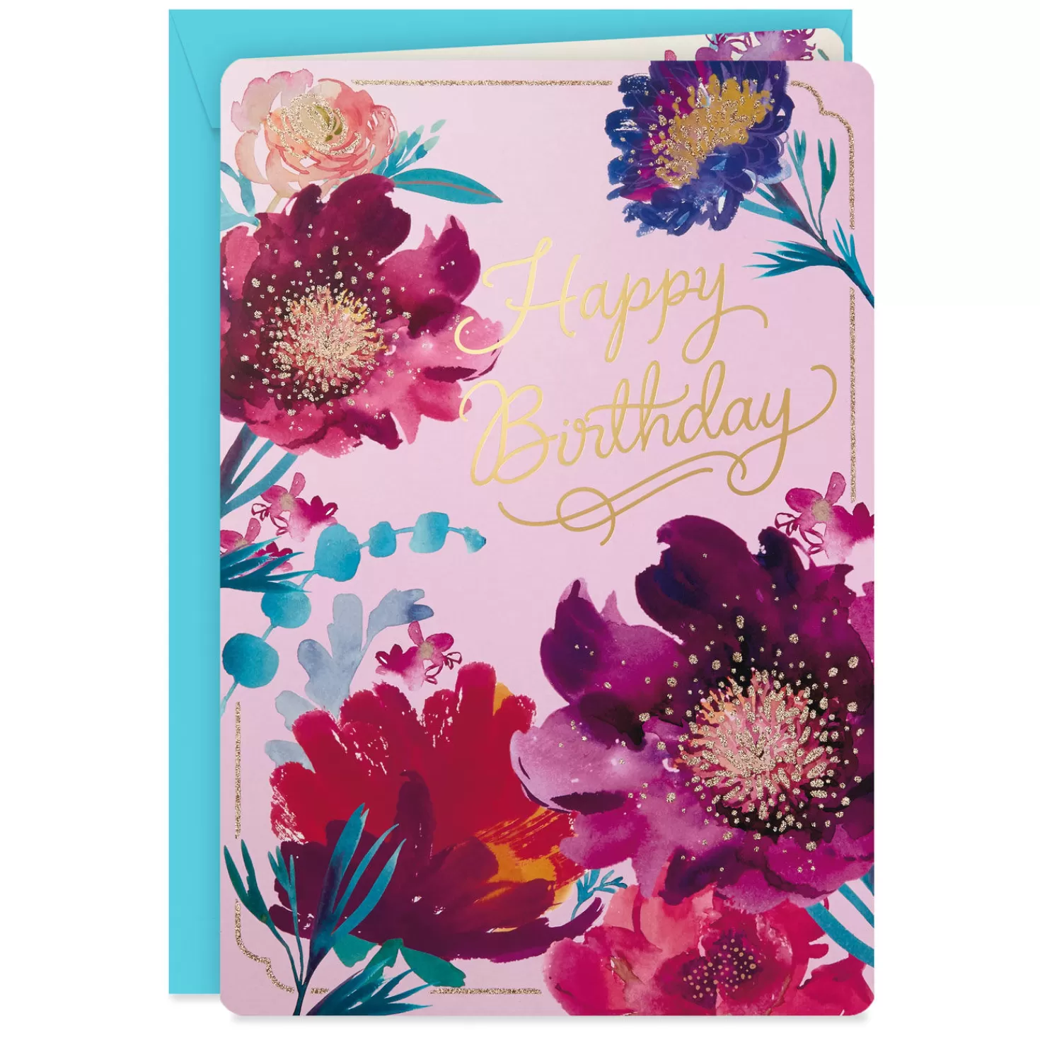 Birthday>Hallmark 16" Purple Flowers Jumbo Birthday Card