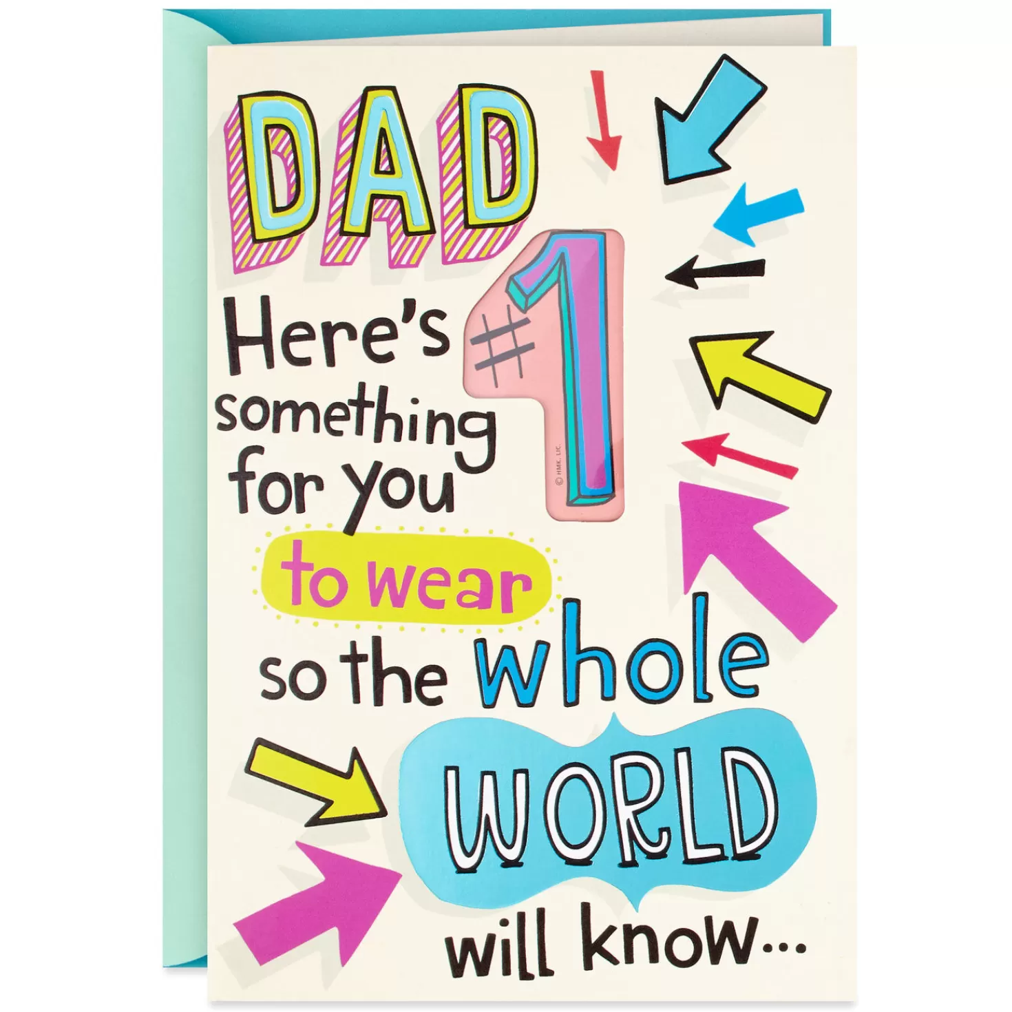Shop #1 Daughter Funny Card For Dad With Pin Encouragement