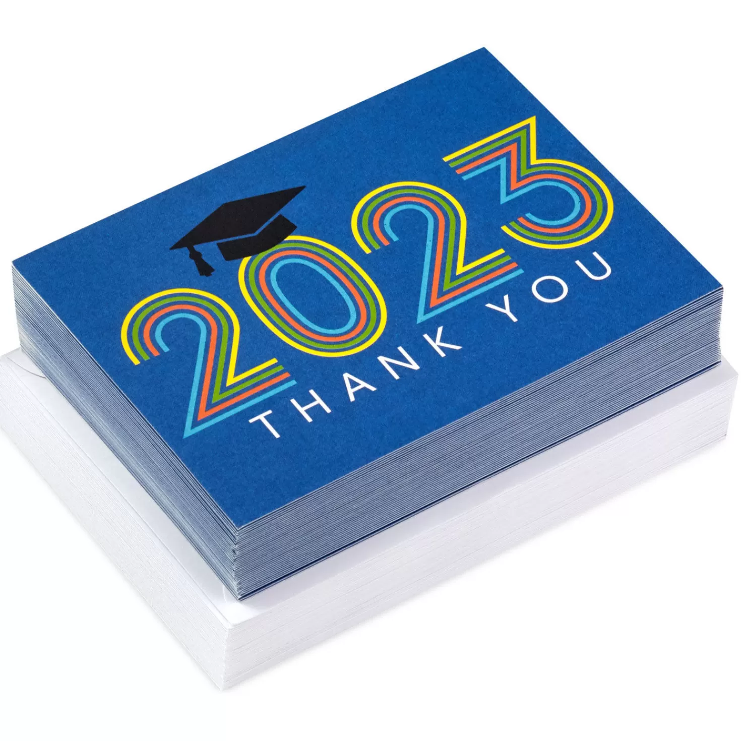 Shop 2023 Striped Lettering Blank Graduation Thank-You Notes, Pack Of 40 Thank You