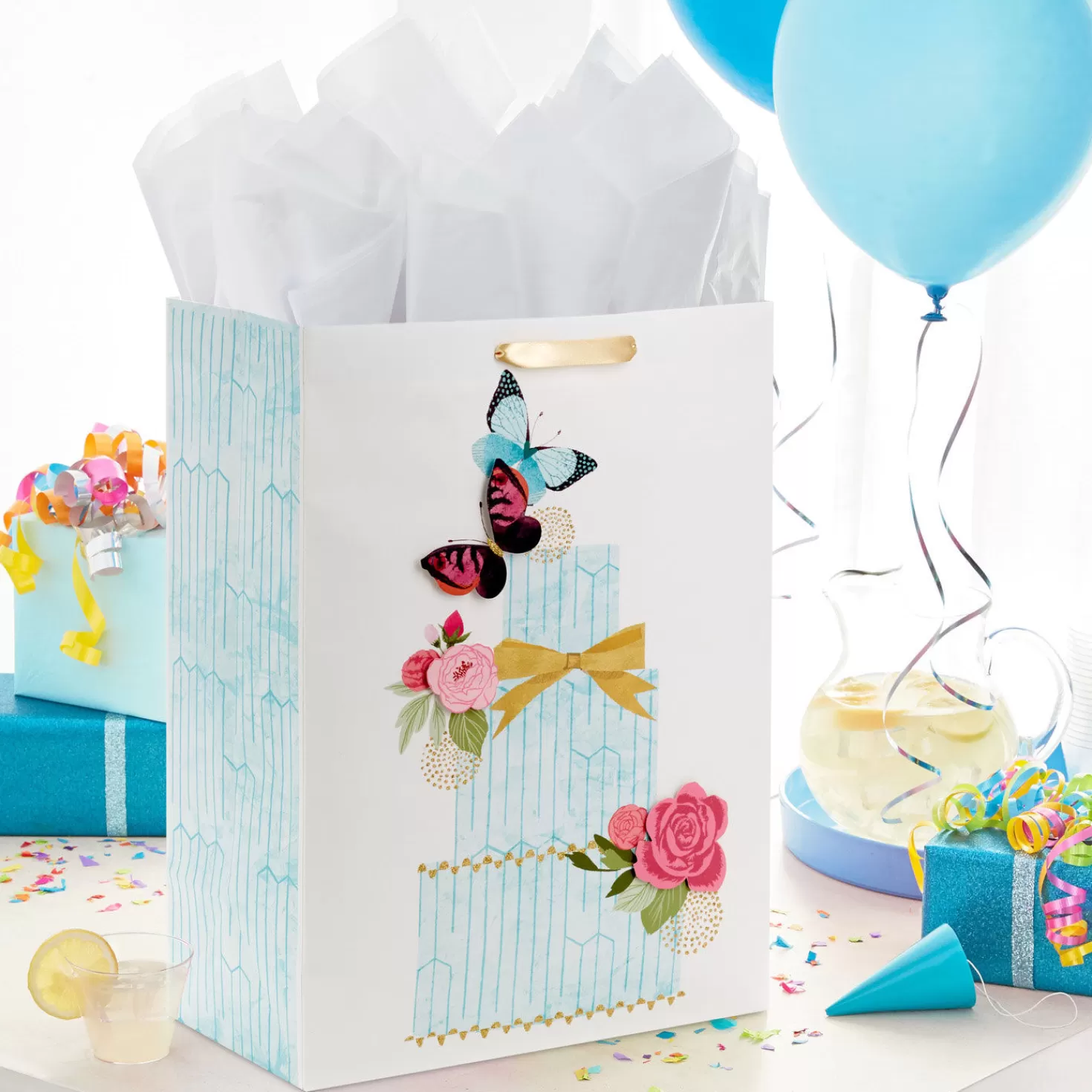 Store 20" Butterfly Cake Jumbo Gift Bag Wedding