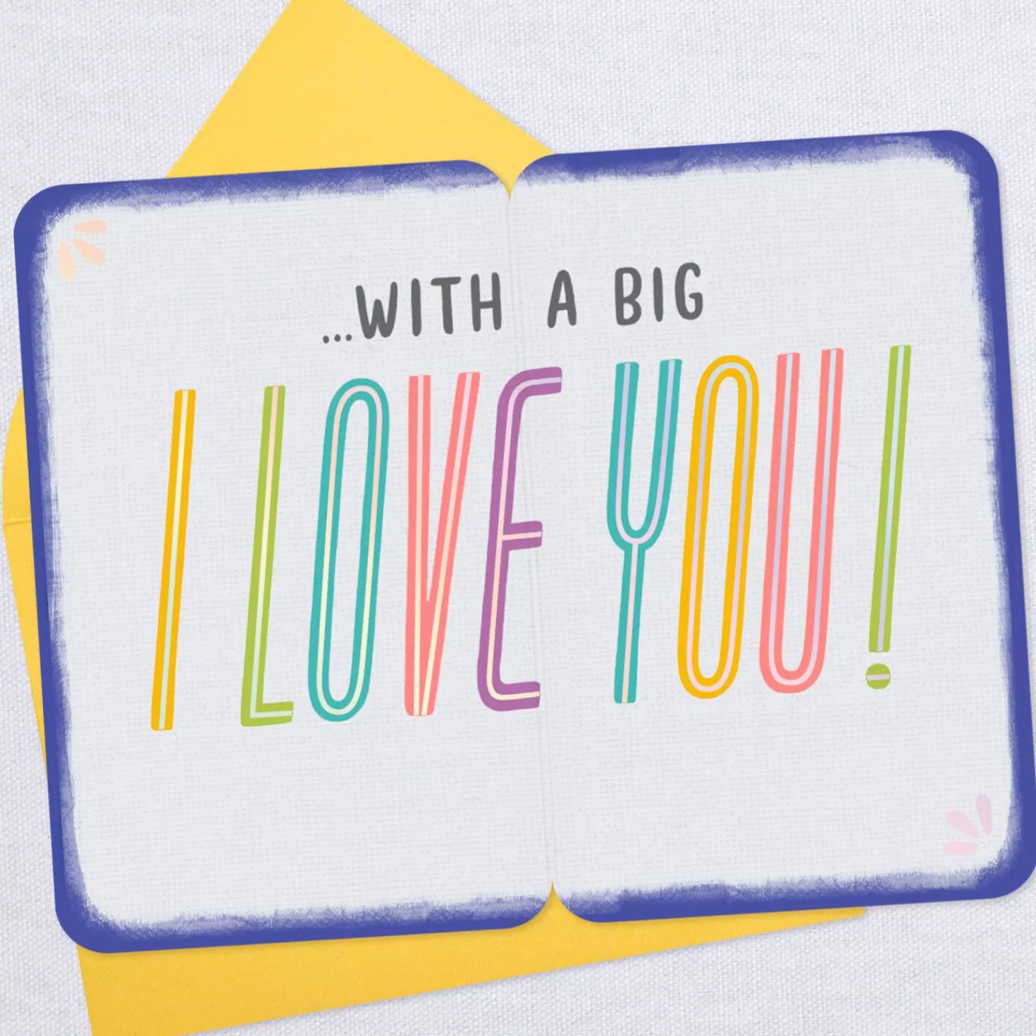 Sale 3.25" Mini Small Card, Big I Love You Love Card Thank You