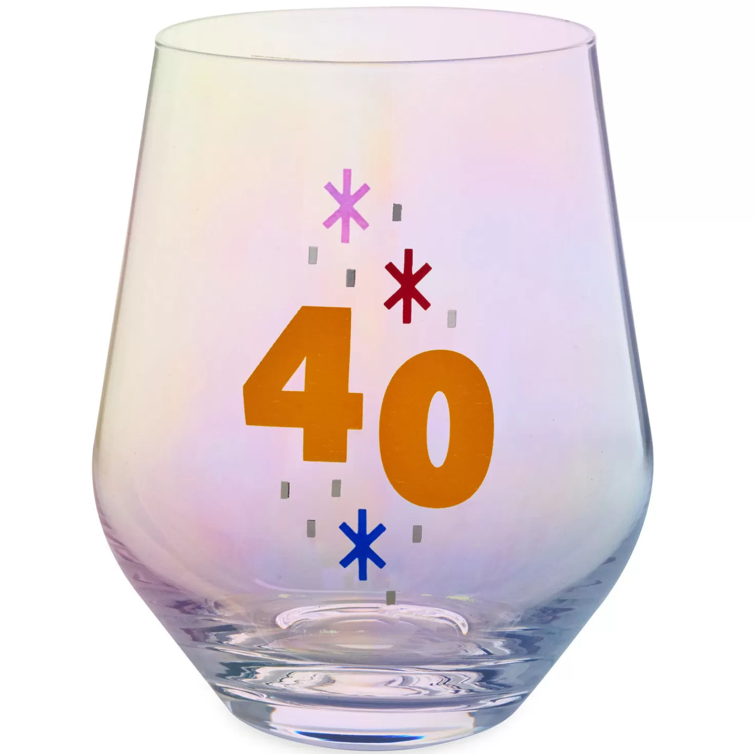 Birthday>Hallmark 40 Stemless Wine Glass, 16 Oz.