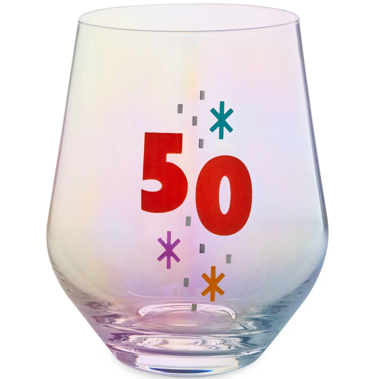 Birthday>Hallmark 50 Stemless Wine Glass, 16 Oz.