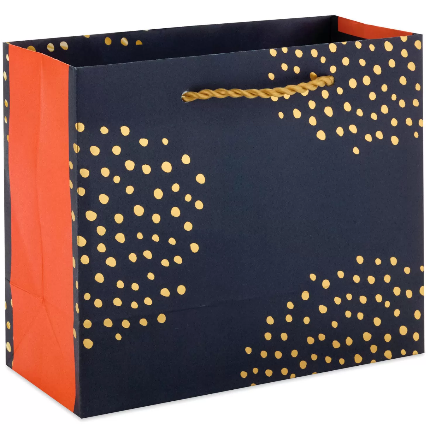 Discount 5.5" Gold Dots On Black Small Horizontal Gift Bag Wedding