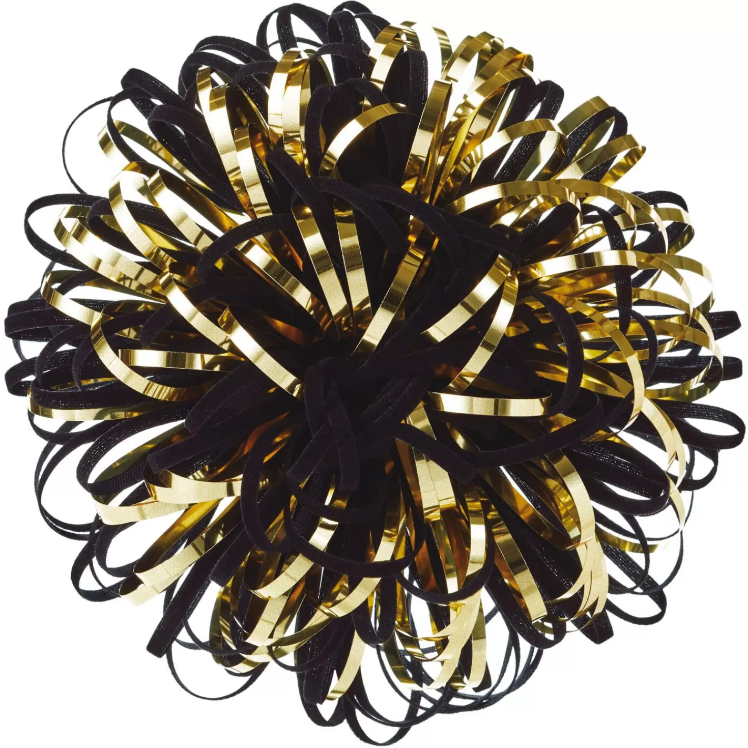 Anniversary>Hallmark 5" Black And Gold Looped Pom-Pom Gift Bow