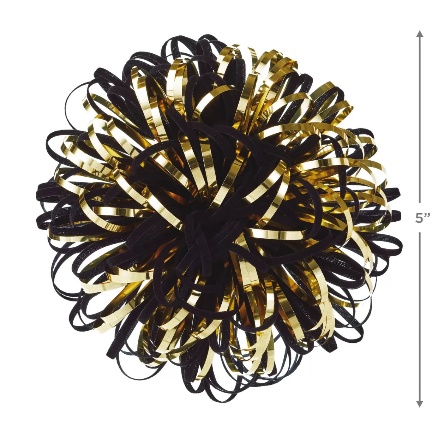 Anniversary>Hallmark 5" Black And Gold Looped Pom-Pom Gift Bow