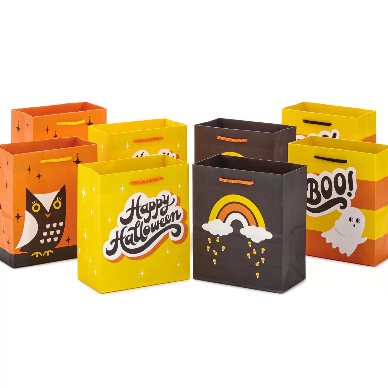 Halloween (10/31)>Hallmark 6.5" Assorted 8-Pack Happy Halloween Small Gift Bags