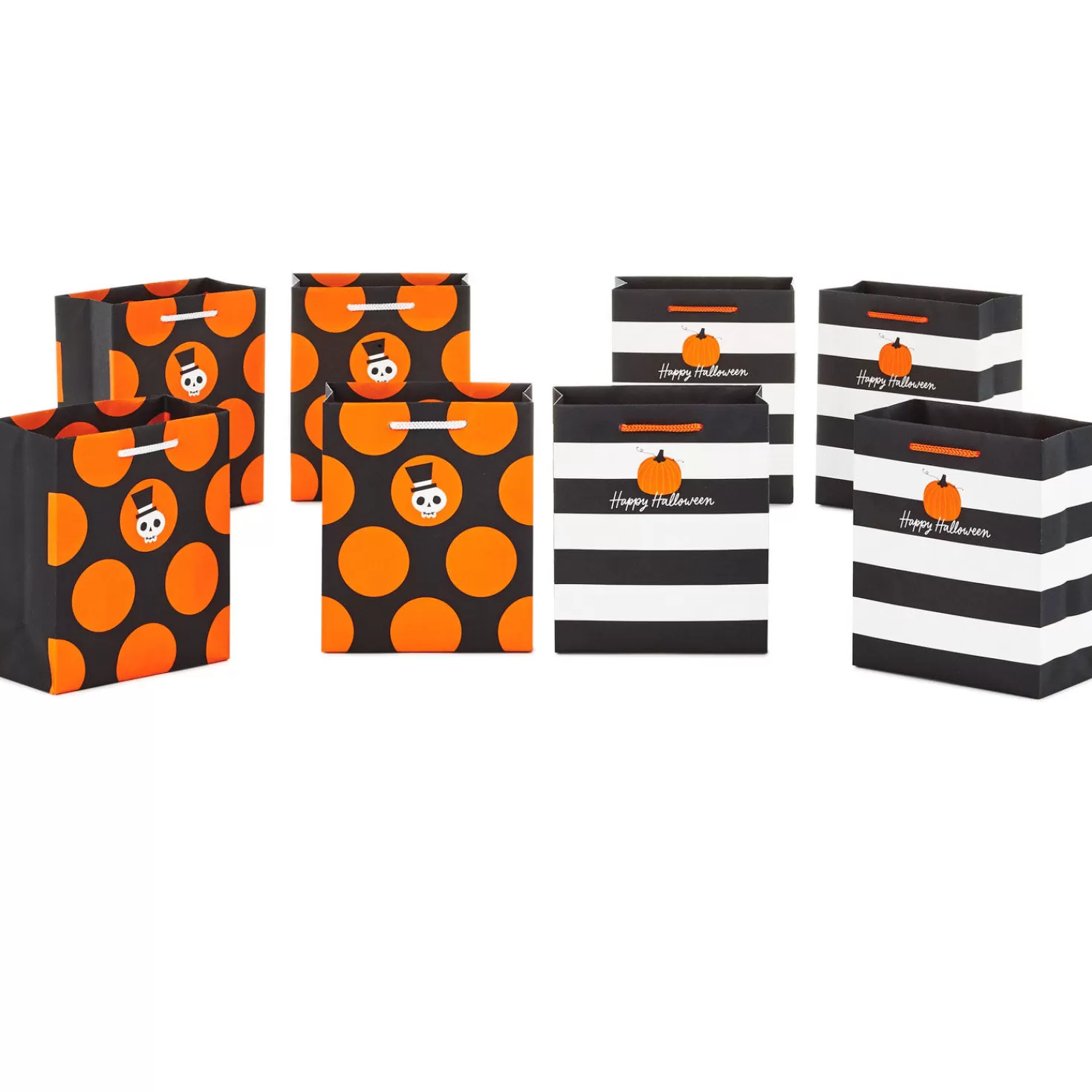 Halloween (10/31)>Hallmark 6.5" Assorted 8-Pack Stylish Halloween Small Gift Bags