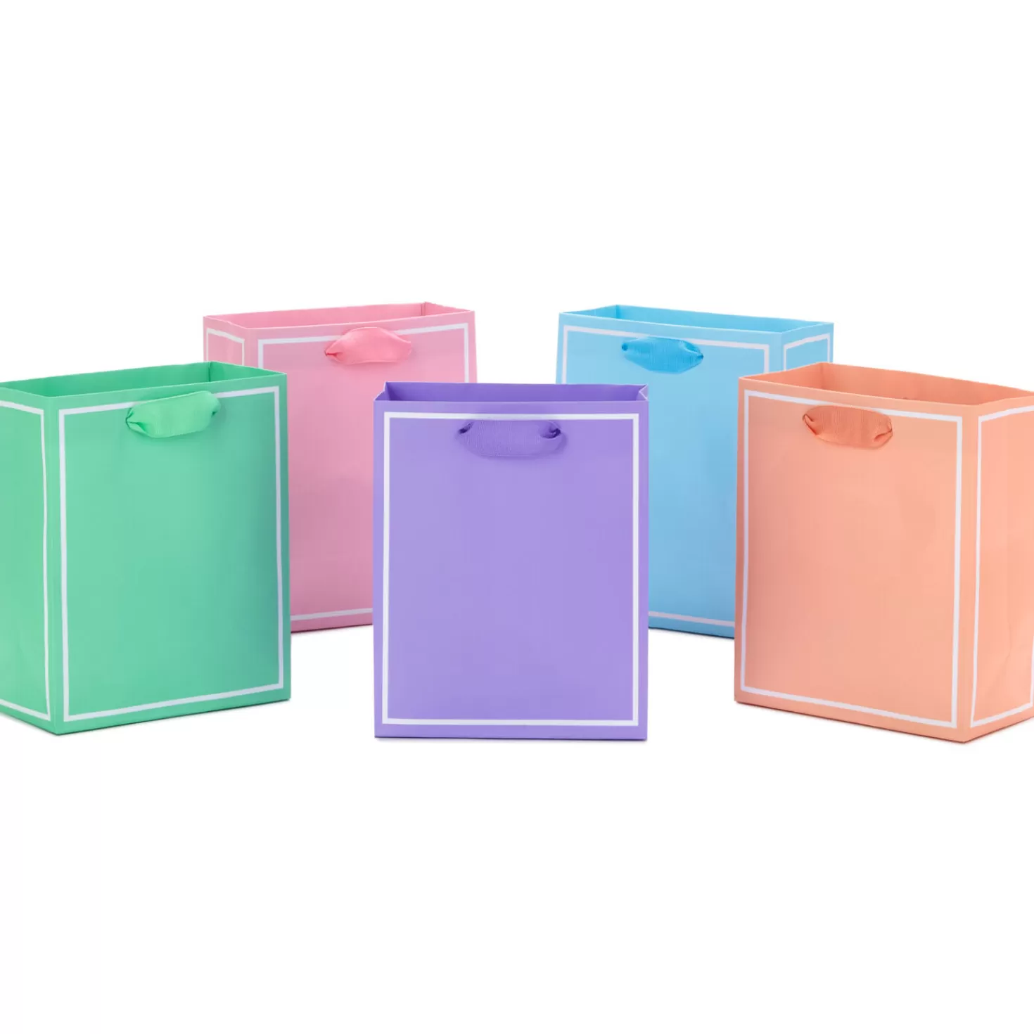 Baby>Hallmark 6.5" Assorted Pastel Colors 5-Pack Gift Bags