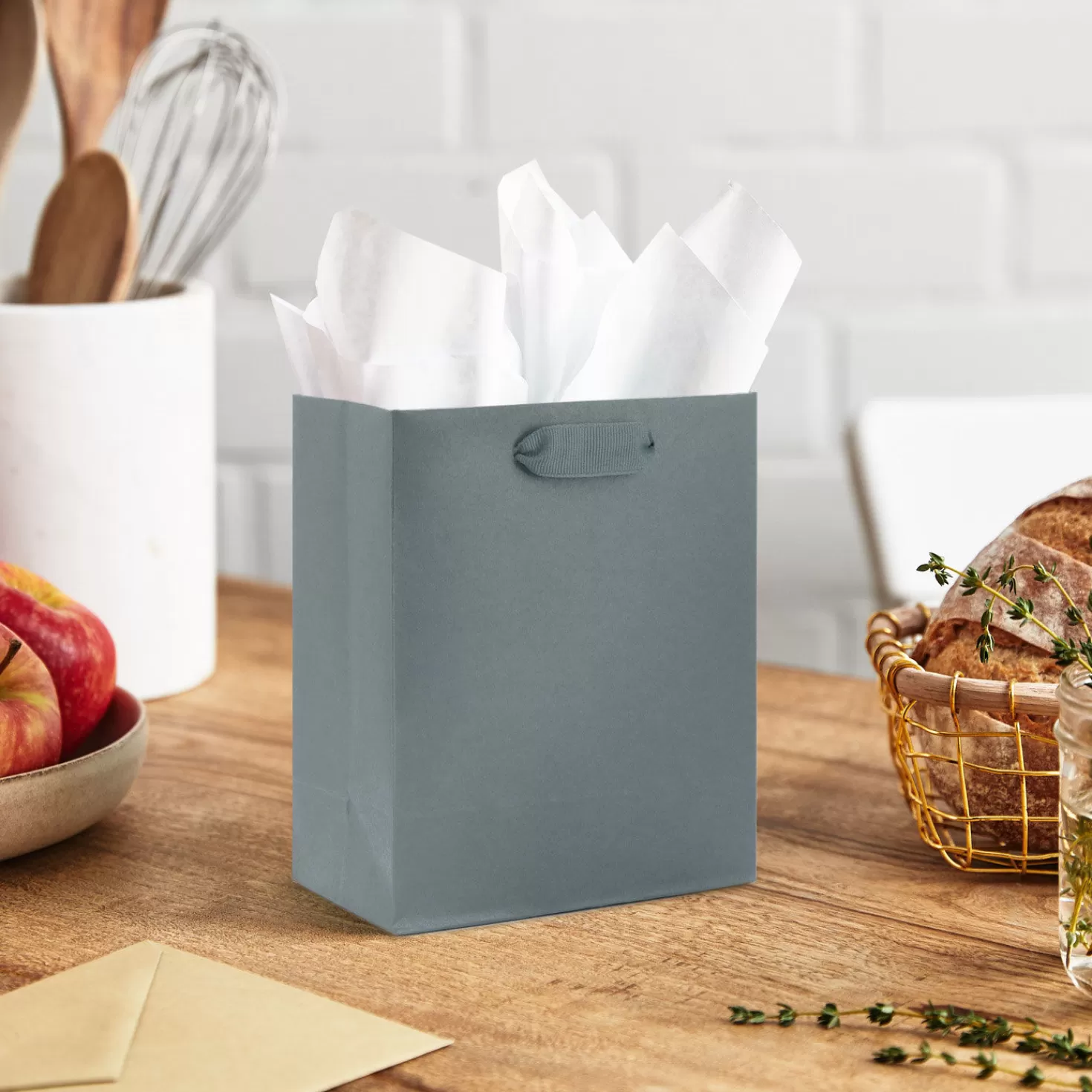 Birthday>Hallmark 6.5" Gray Small Gift Bag