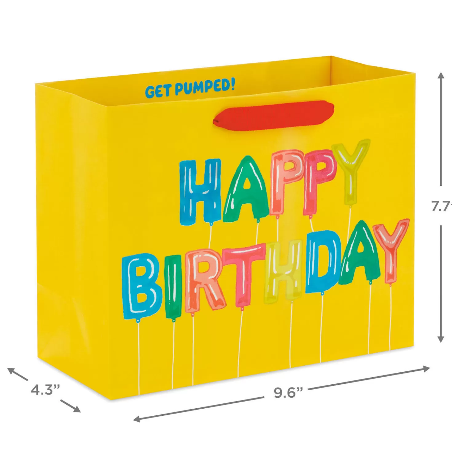 Birthday>Hallmark 7.7" Happy Birthday Letter Balloons Medium Horizontal Gift Bag