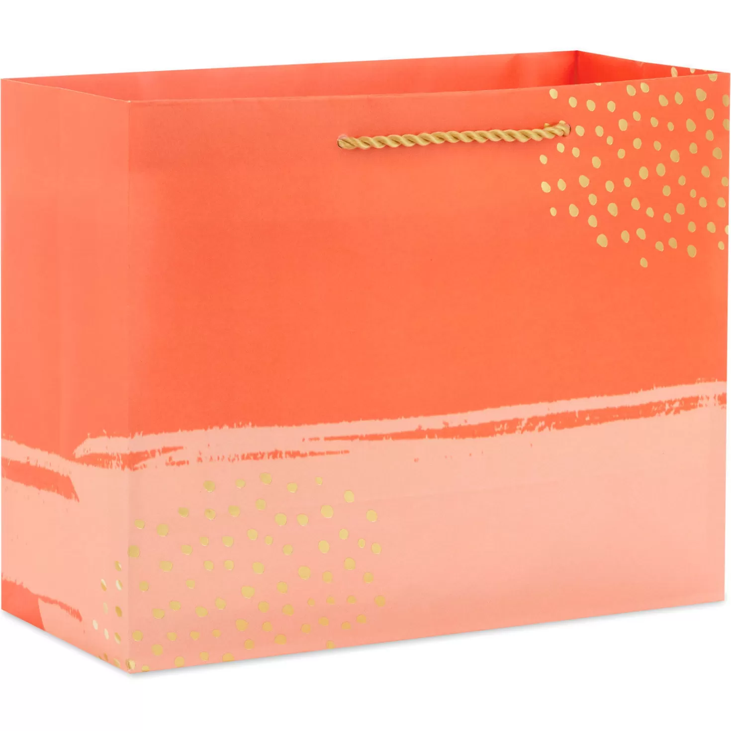 Birthday>Hallmark 7.7" Orange And Coral Medium Horizontal Gift Bag