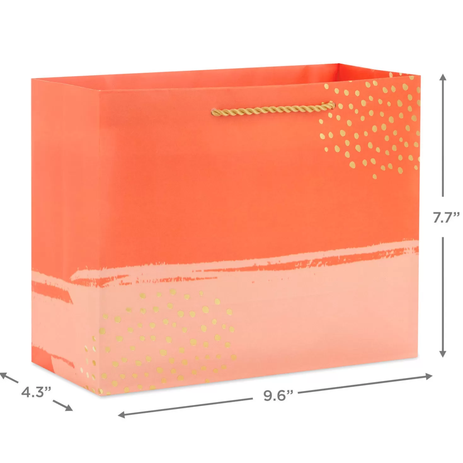Birthday>Hallmark 7.7" Orange And Coral Medium Horizontal Gift Bag
