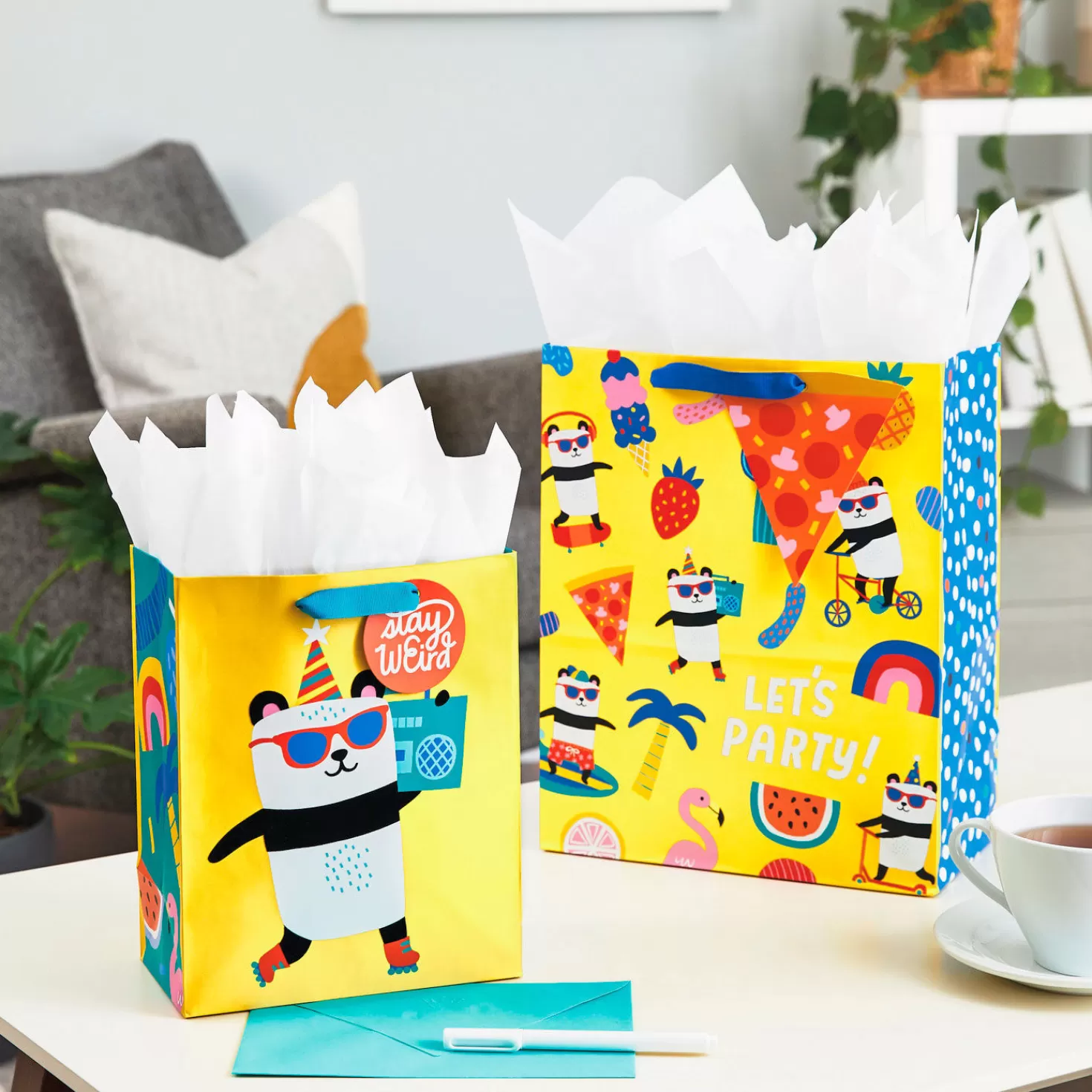 Birthday>Hallmark 9.6" Stay Weird Panda Medium Gift Bag