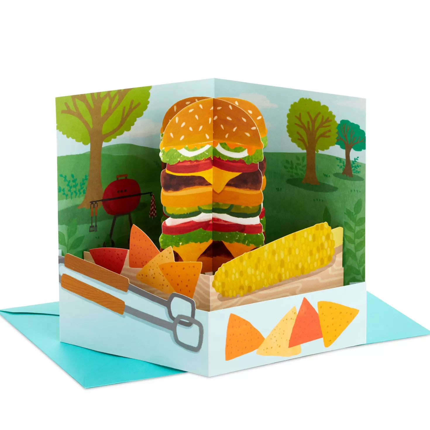 Shop A Day Piled With Fun Outdoor Bbq 3D Pop-Up Card Encouragement
