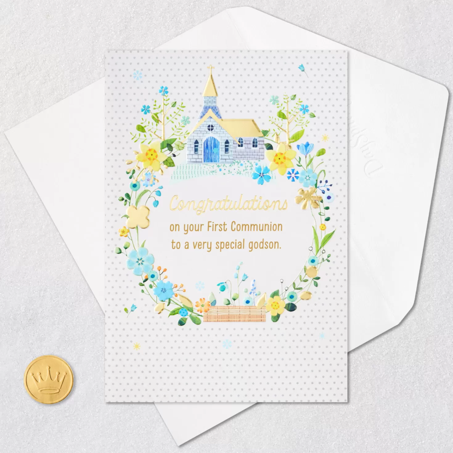 Discount A Happy Day Religious First Communion Card For Godson First Communion