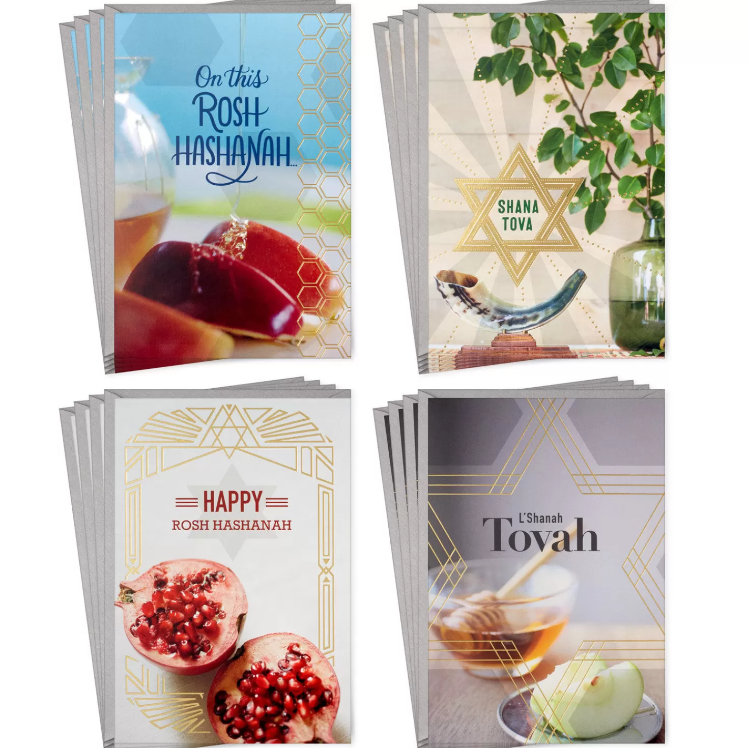 Rosh Hashanah (9/16)>Hallmark A Sweet Year Boxed Rosh Hashanah Cards Assortment, Pack Of 16