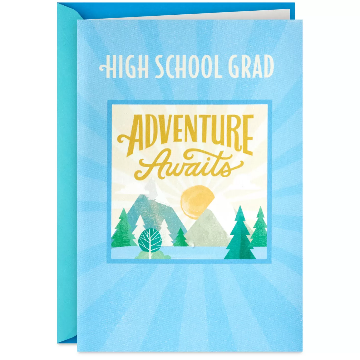 Cheap Adventure Awaits High School Graduation Card With Decal Graduation