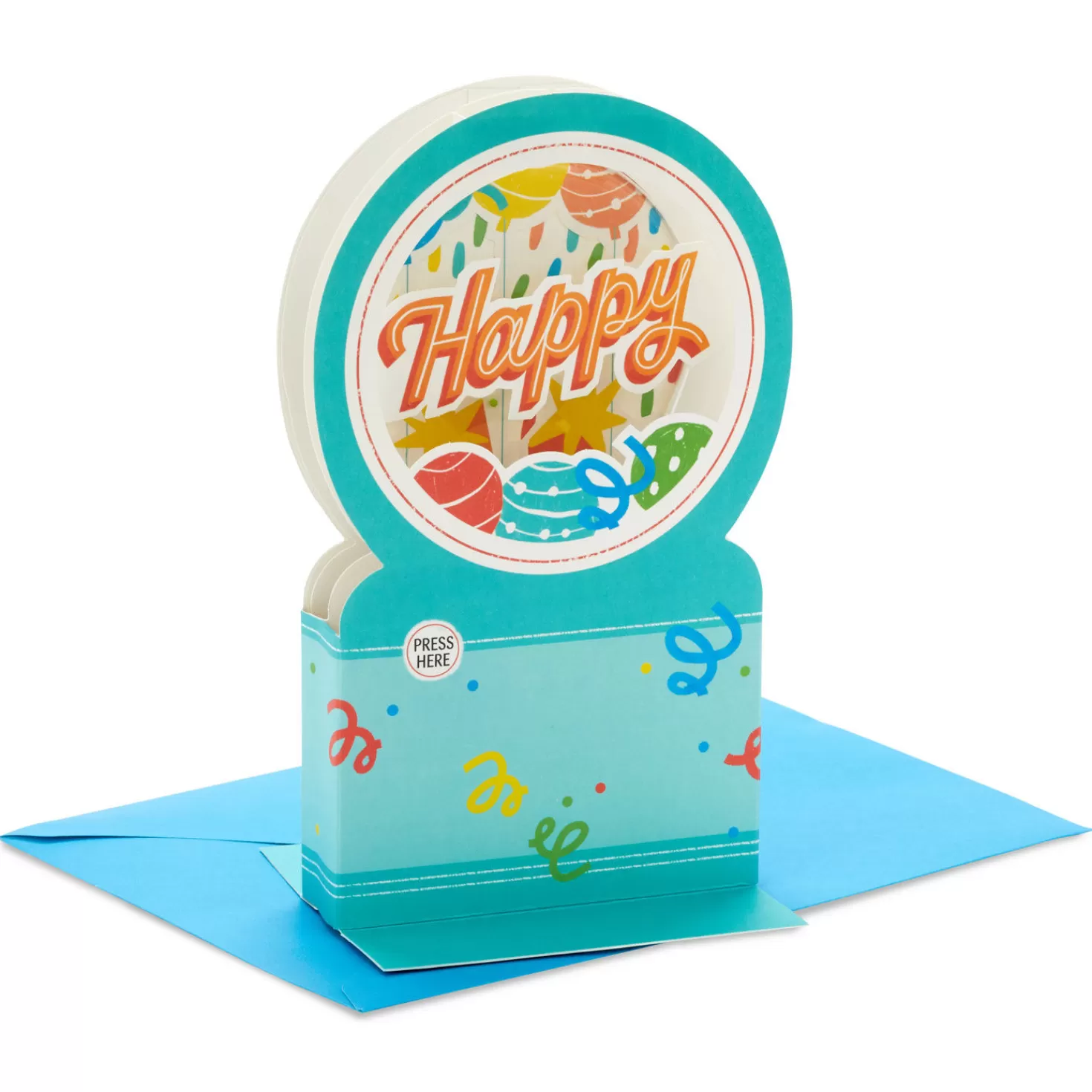 Birthday>Hallmark All The Happiness Snow Globe Musical 3D Birthday Card With Motion
