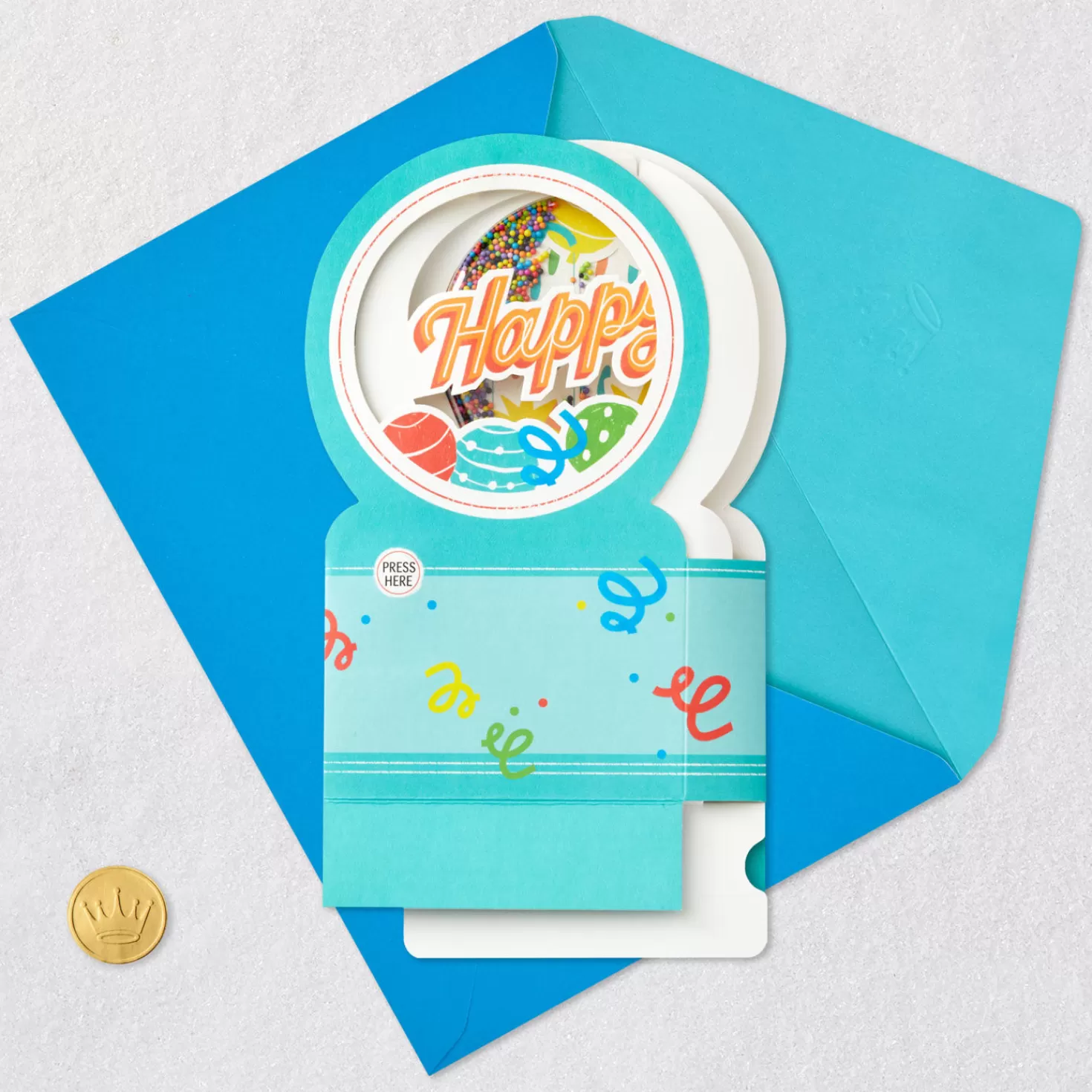 Birthday>Hallmark All The Happiness Snow Globe Musical 3D Birthday Card With Motion