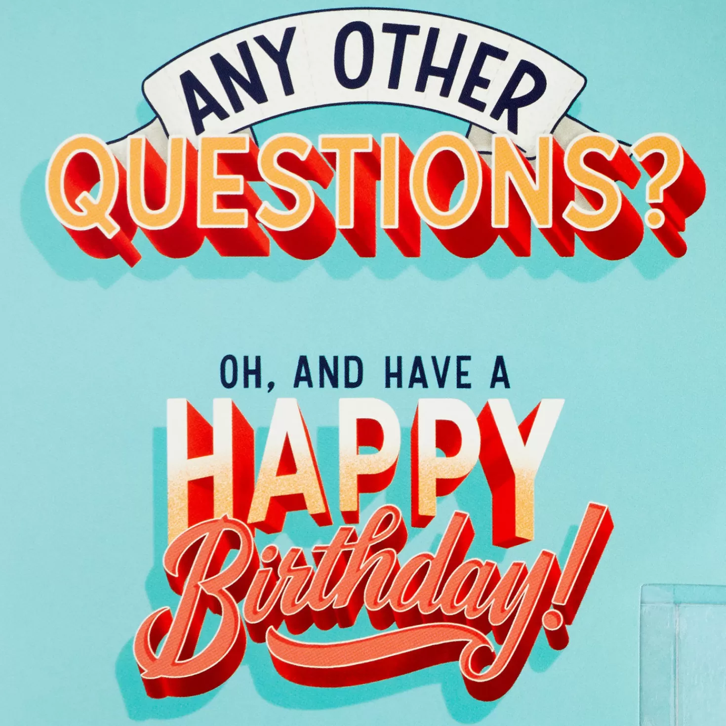 Birthday>Hallmark Any Other Questions Funny Pop-Up Birthday Card With Sound