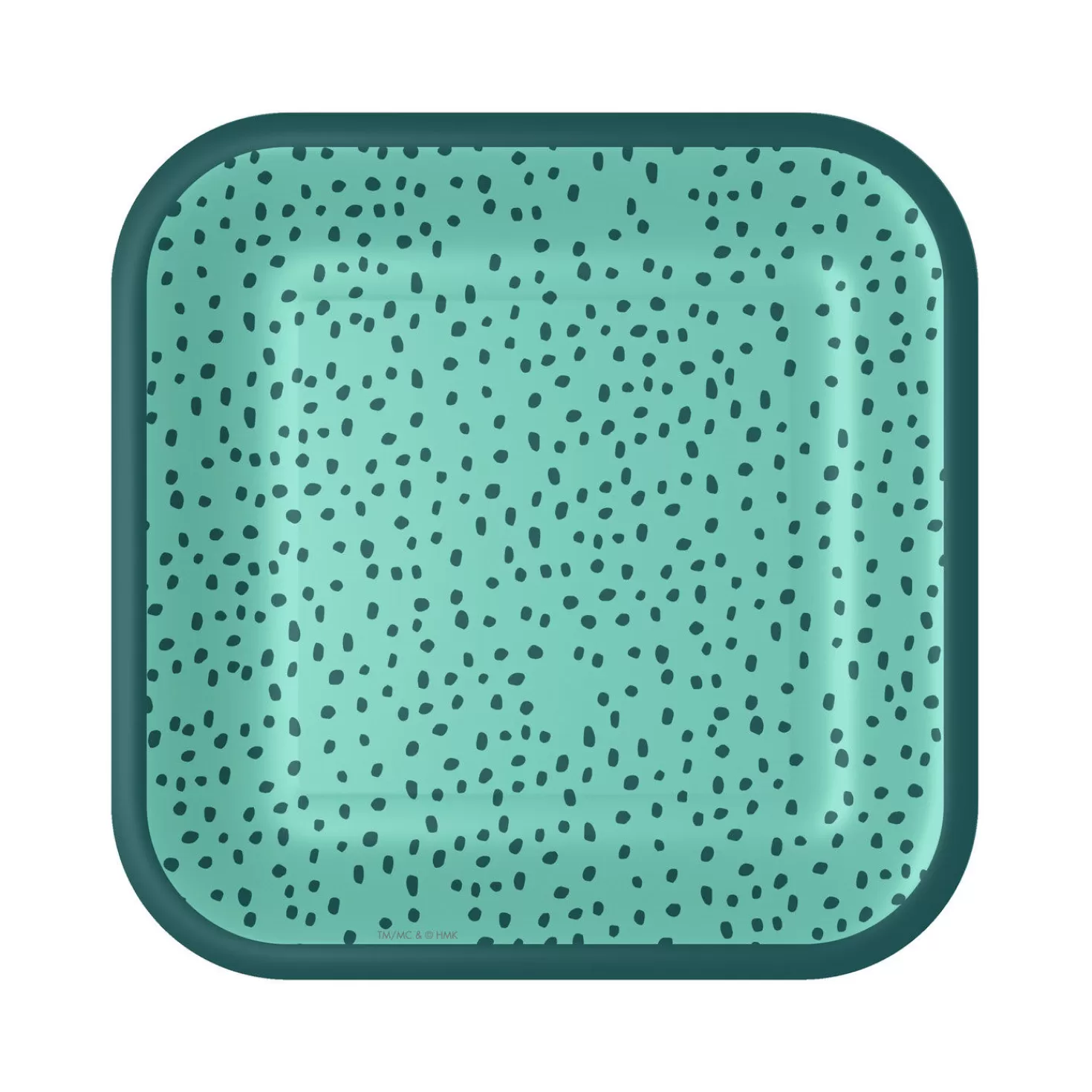 Sale Aqua With Green Dots Square Dessert Plates, Set Of 8 Wedding