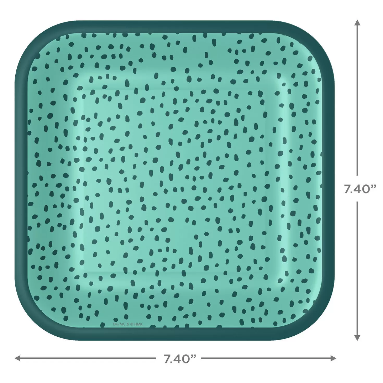 Sale Aqua With Green Dots Square Dessert Plates, Set Of 8 Wedding