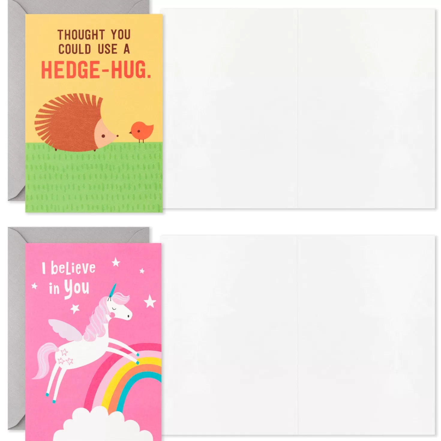 Hot Assorted Blank Kids Encouragement Cards With Stickers In Pouch, Pack Of 12 Encouragement