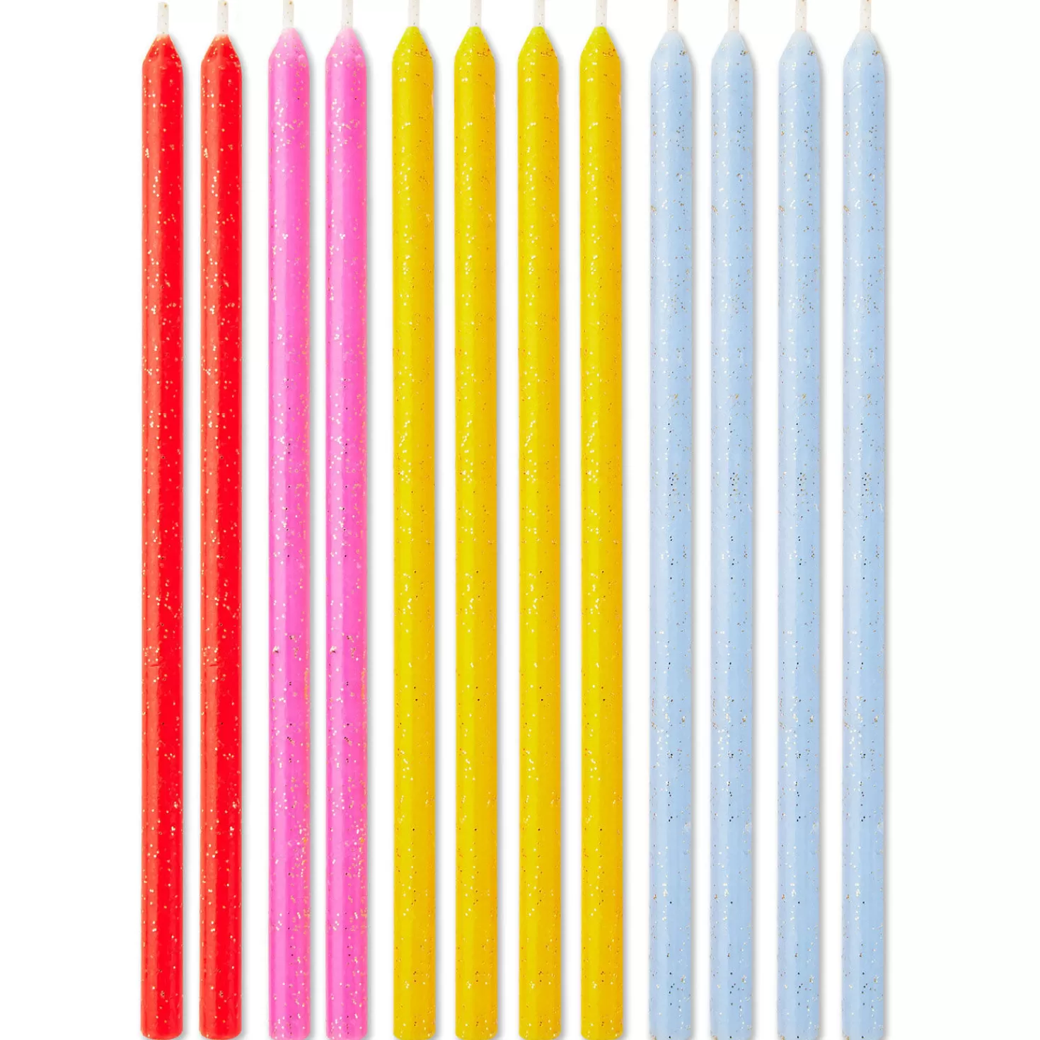 Birthday>Hallmark Assorted Color With Glitter Tall Birthday Candles, Set Of 12