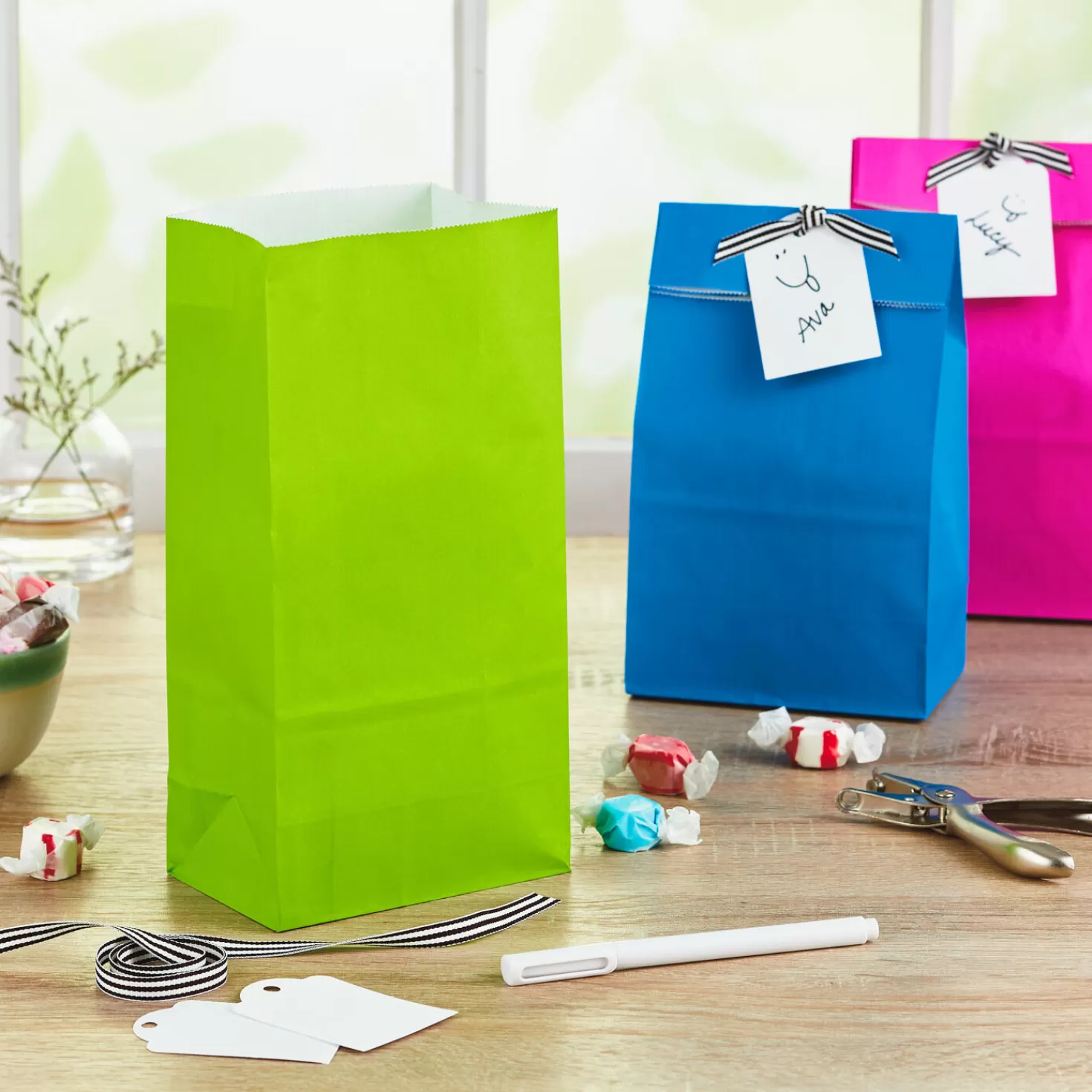 Birthday>Hallmark Assorted Colors Paper Goodie Bags, Pack Of 30