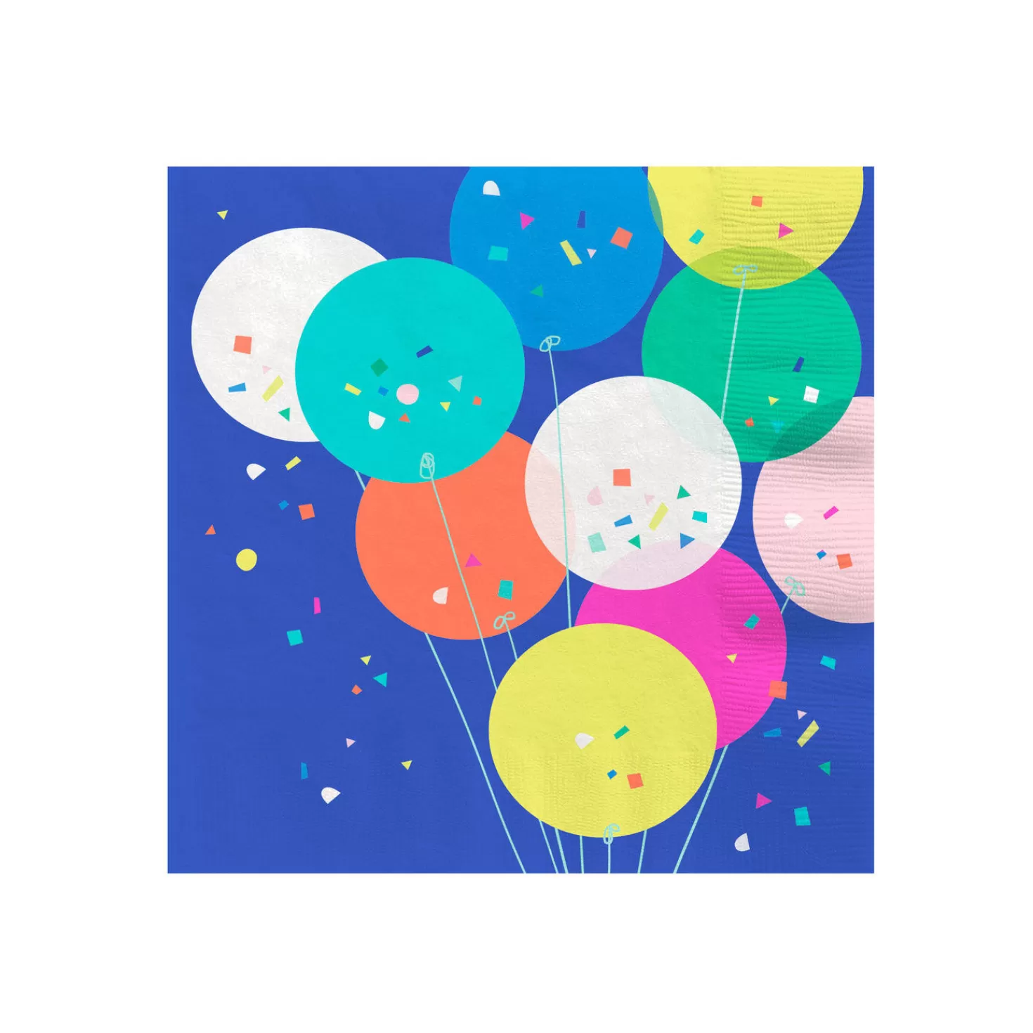 Birthday>Hallmark Balloons And Confetti Dinner Napkins, Set Of 16