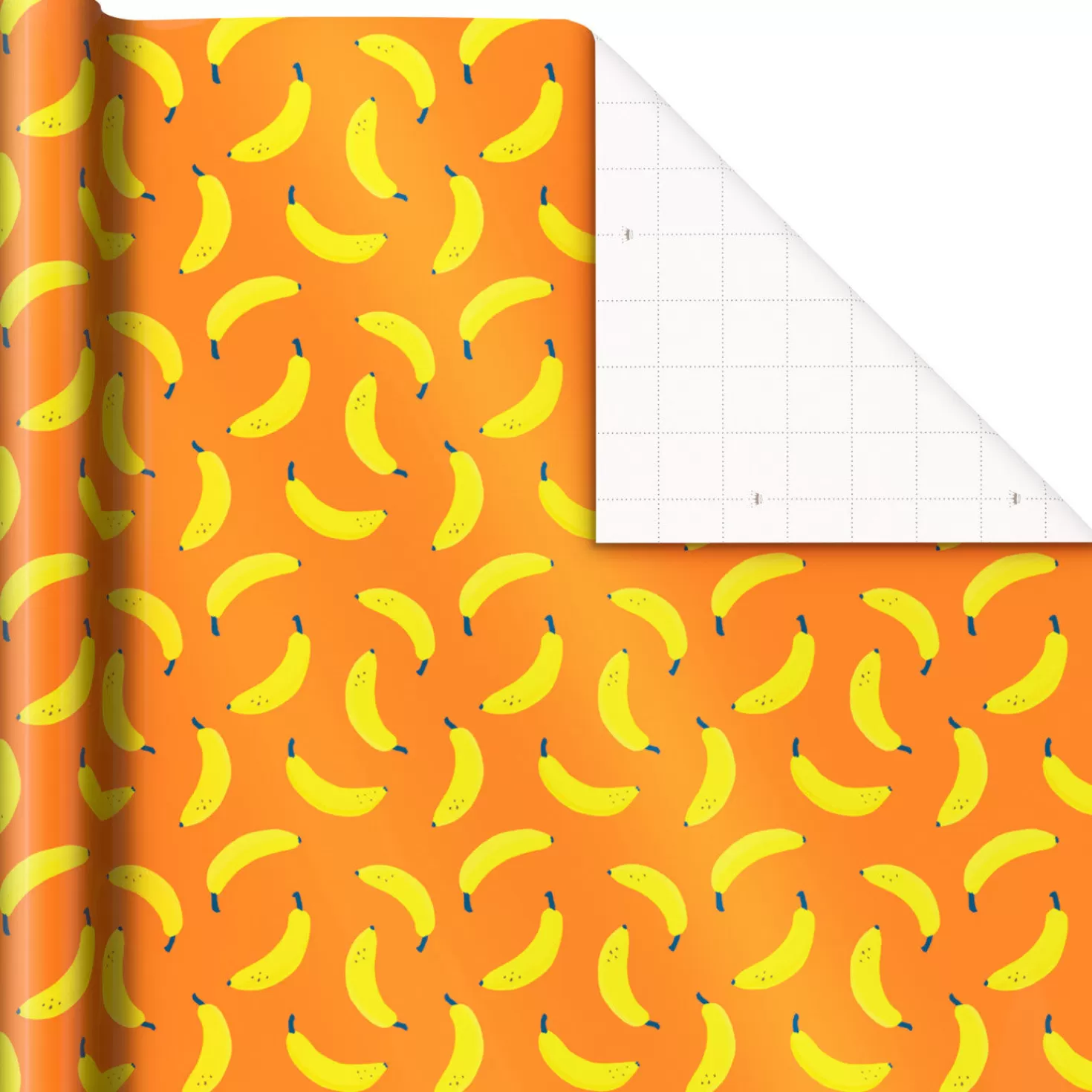 Birthday>Hallmark Bananas On Orange Wrapping Paper, 20 Sq. Ft.