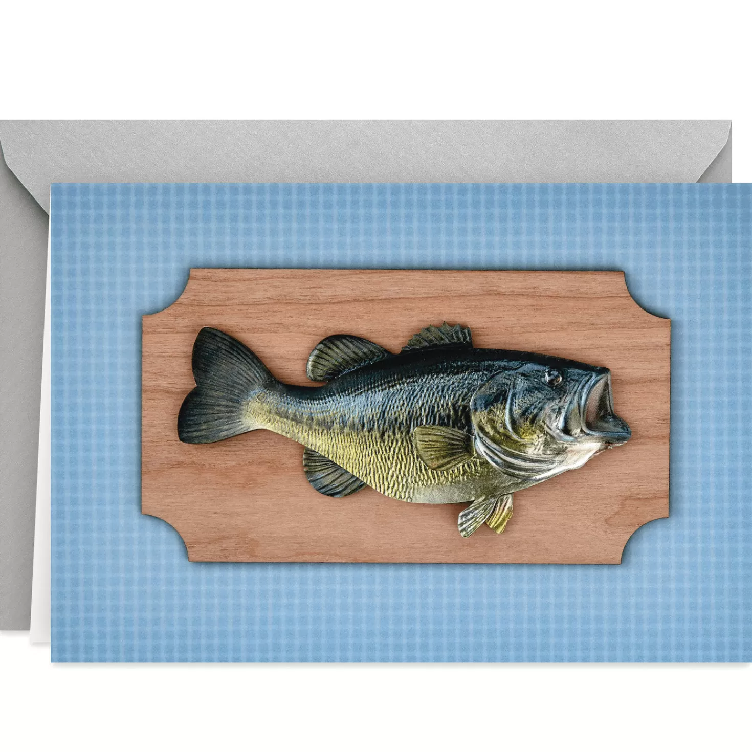 Birthday>Hallmark Bass On Wooden Plaque Birthday Card