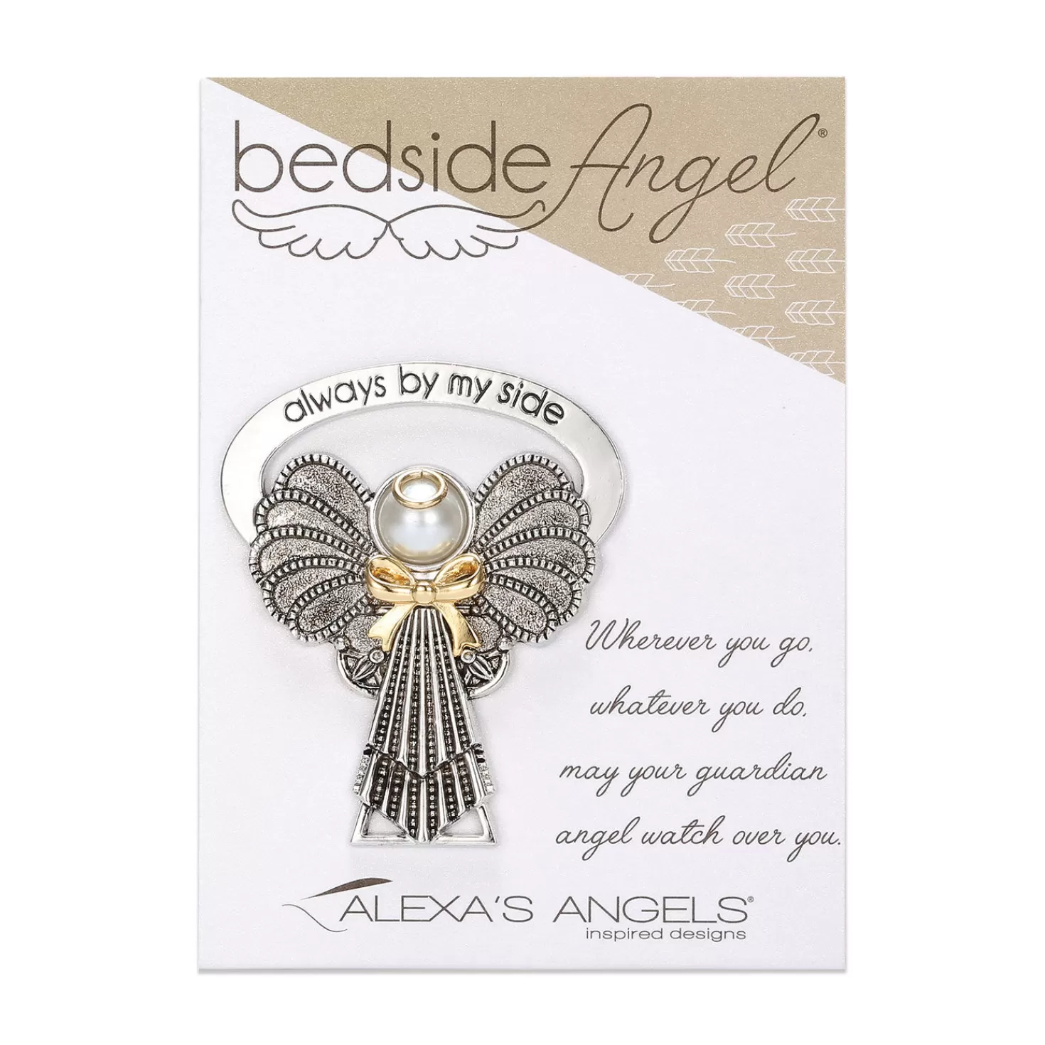 Shop Bedside Angel With Gold Bow Figurine, 2.5" Encouragement