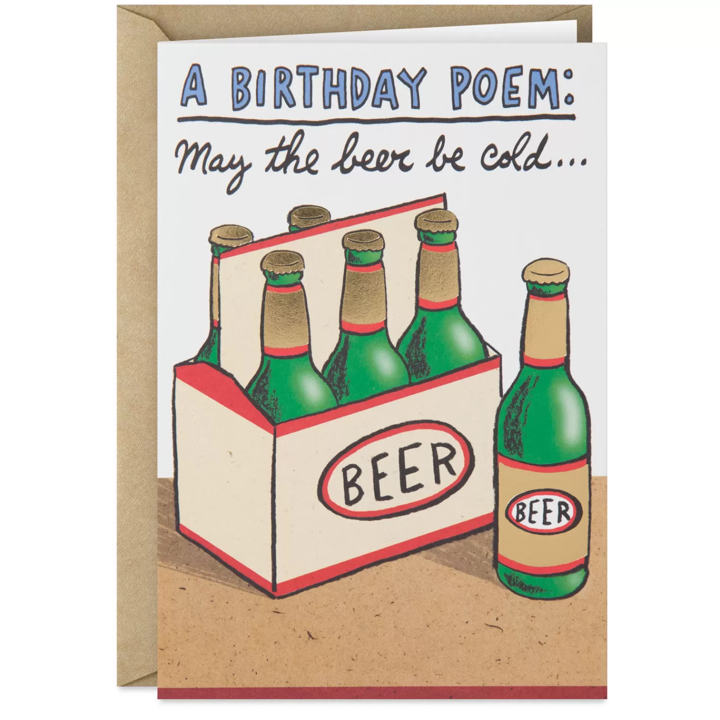 Birthday>Hallmark Beer Poem Funny Birthday Card
